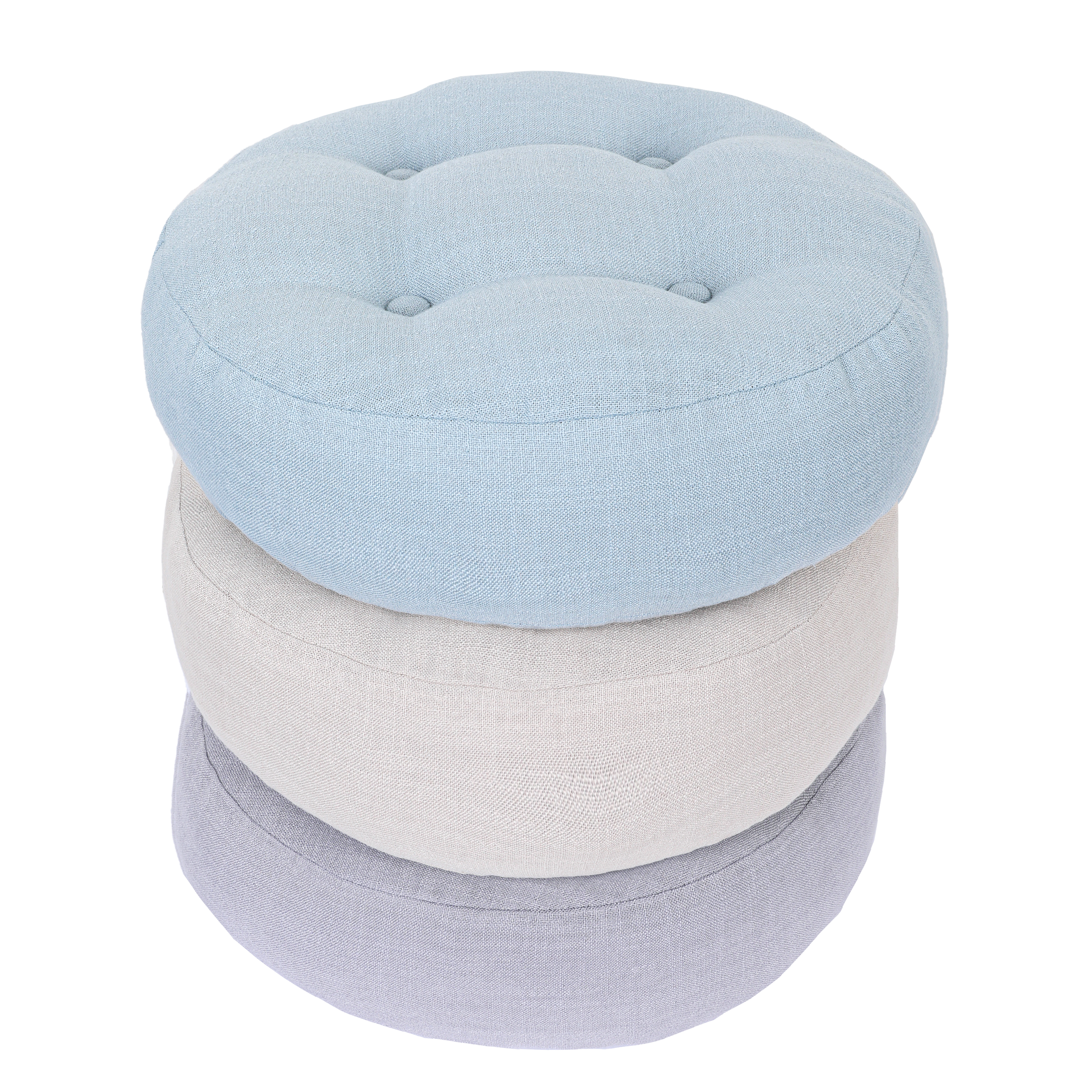 Poduszka na podłogę okrągła Haivy beżowa 45 x 45 x 11.5 cm Inspire - 27