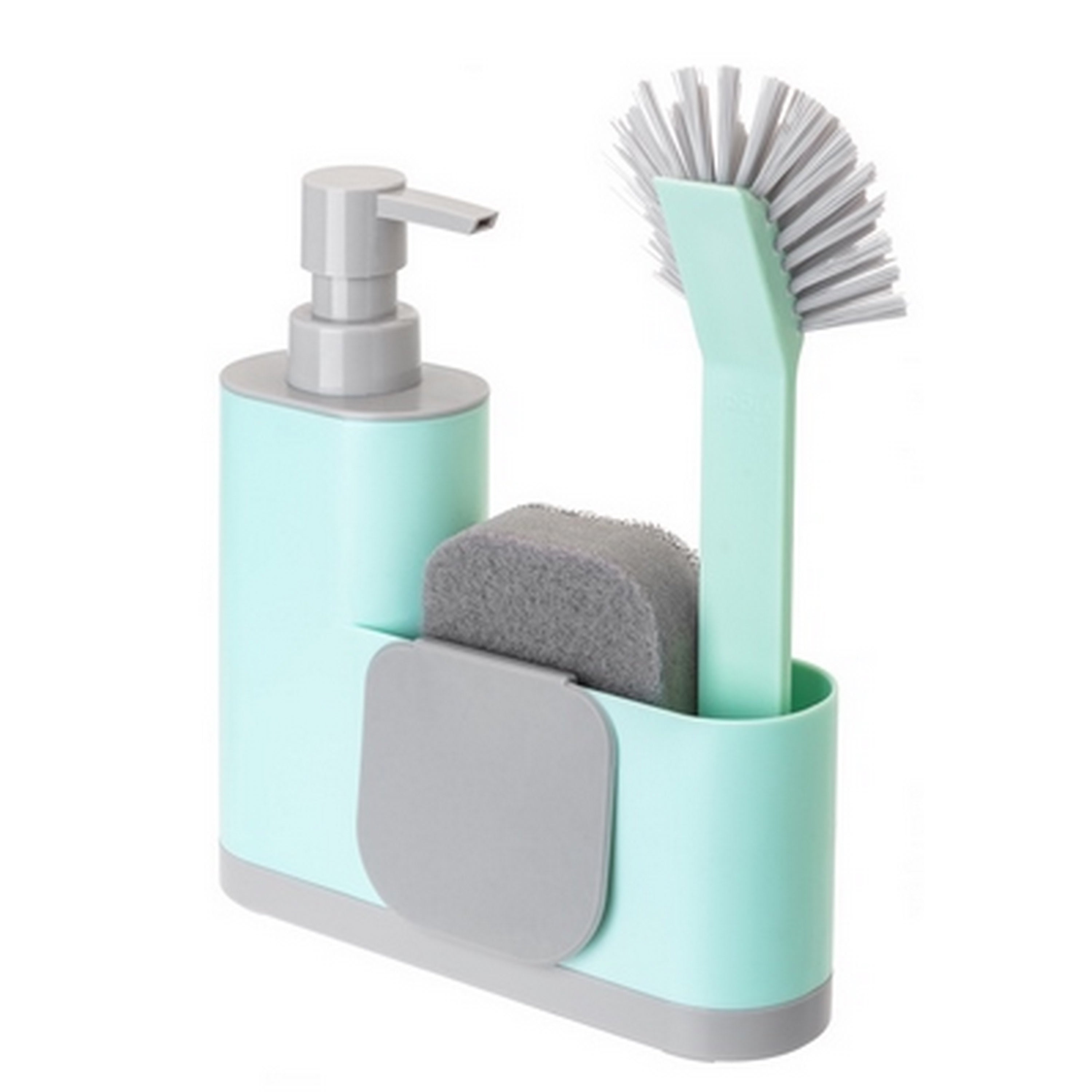 Conjunto doseador com porta-esponjas VIGAR 4 PEÇAS AZUL/CINZA - 7