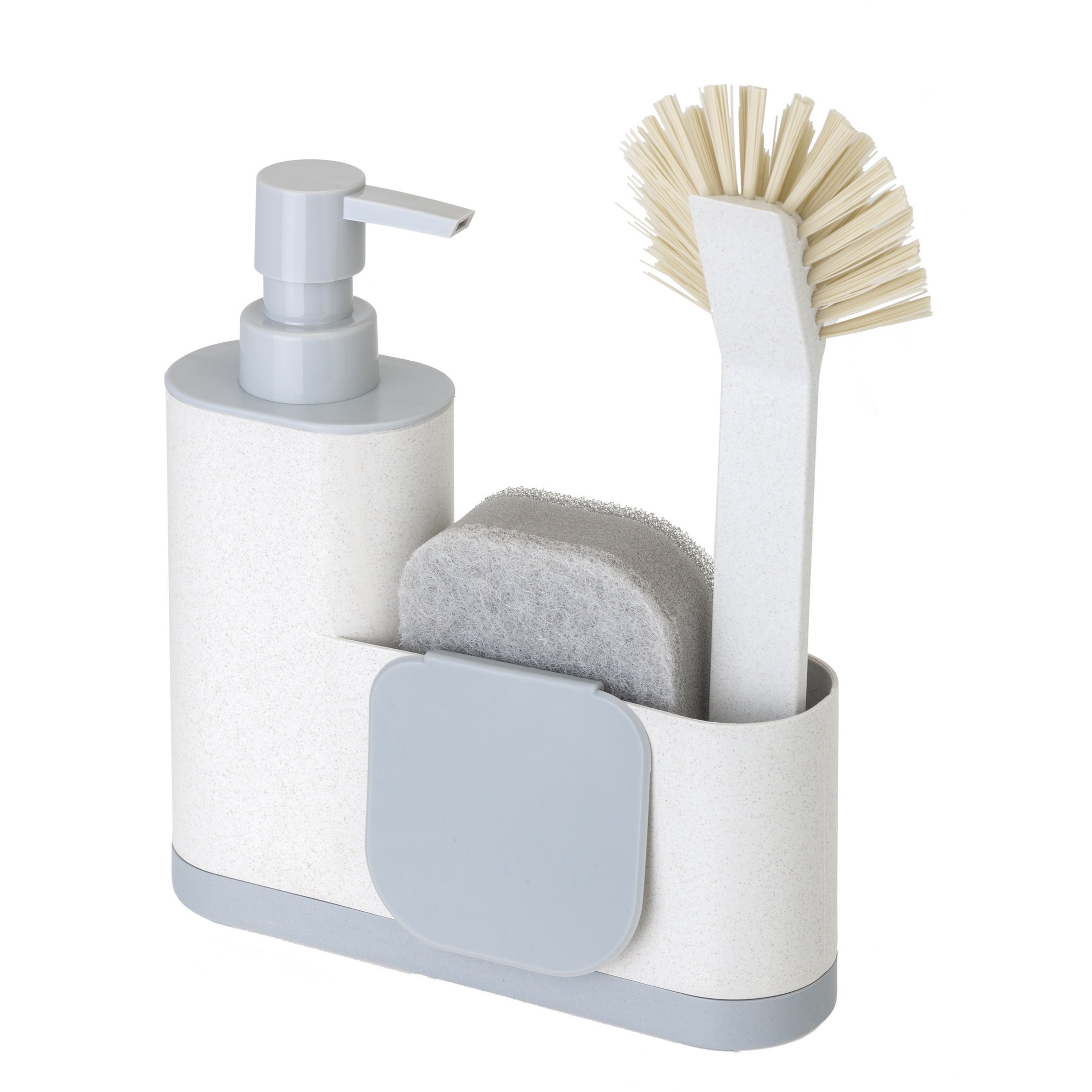 Conjunto doseador com porta-esponjas VIGAR 4 PEÇAS BRANCO/AZUL - 11