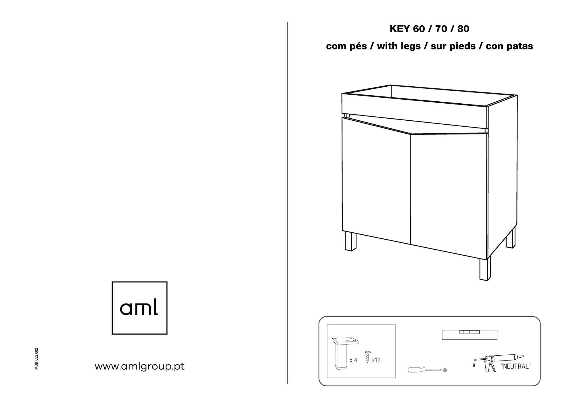Móvel com lavatório KEY 80 BRANCO - 5