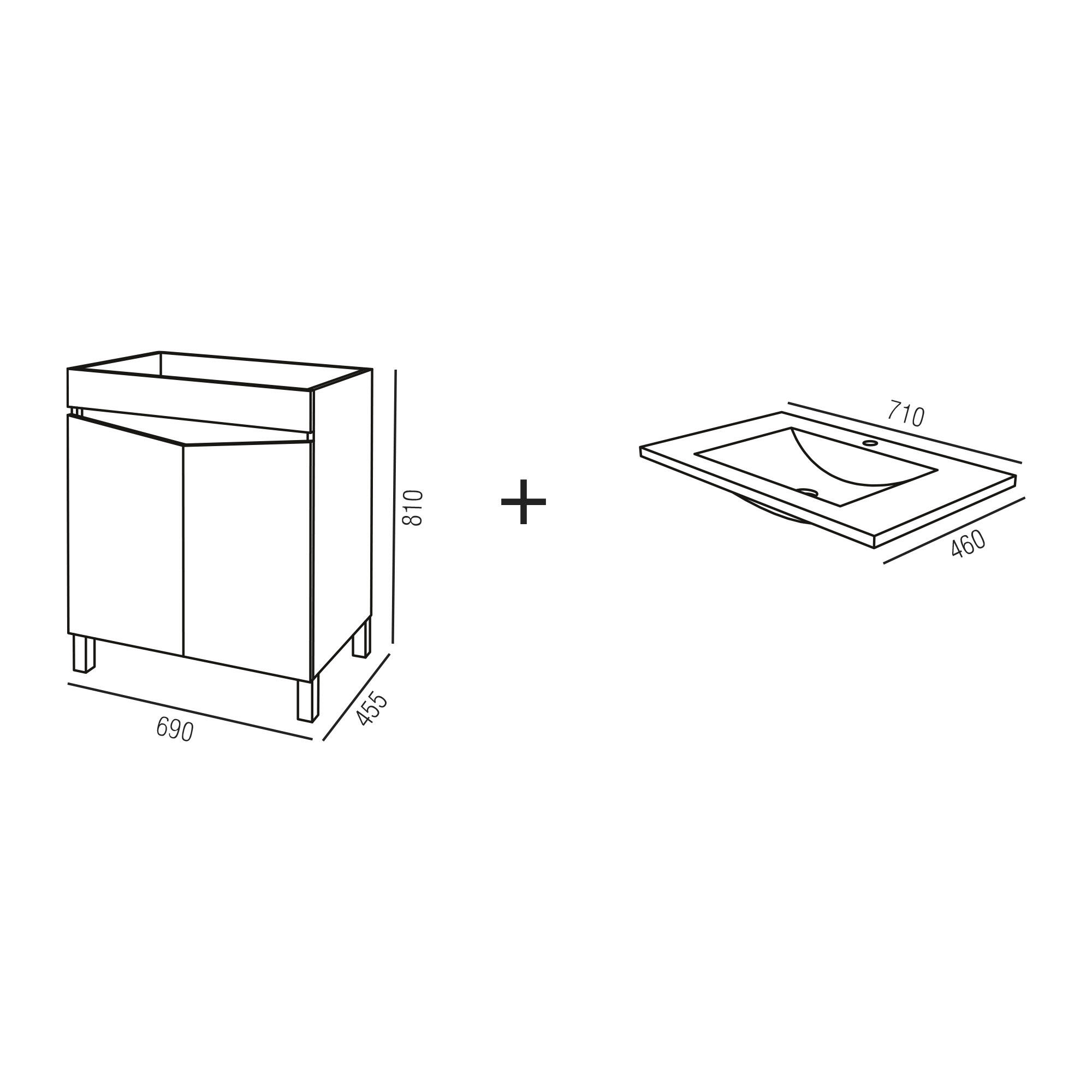 Móvel com lavatório KEY 70 BRANCO - 4