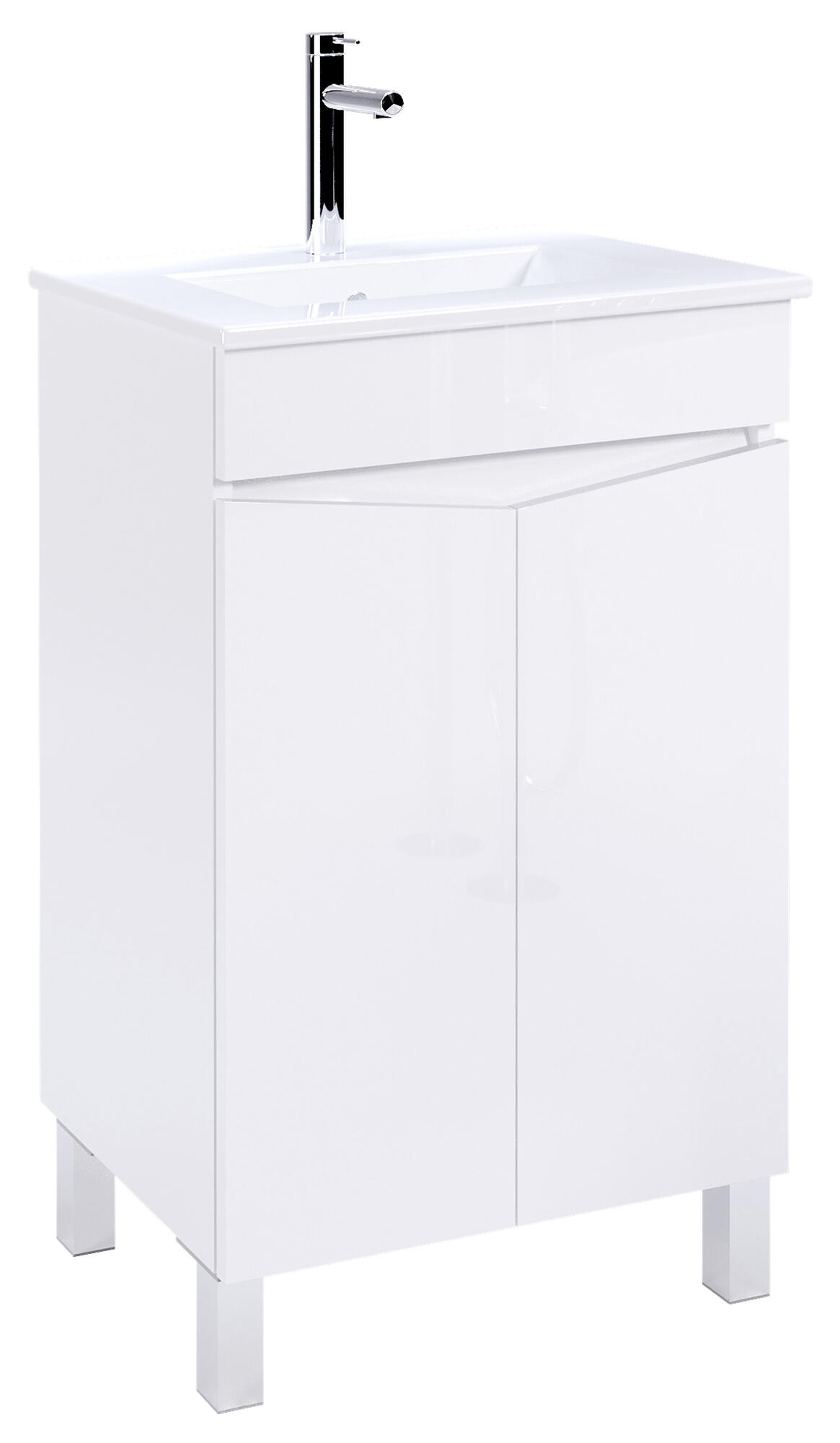 Conjunto de móvel com lavatório chão 49x40x81cm branco AML Key - 3