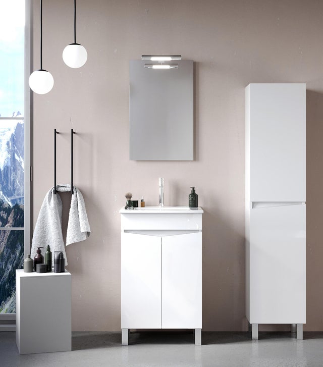 Conjunto de móvel com lavatório chão 49x40x81cm branco AML Key