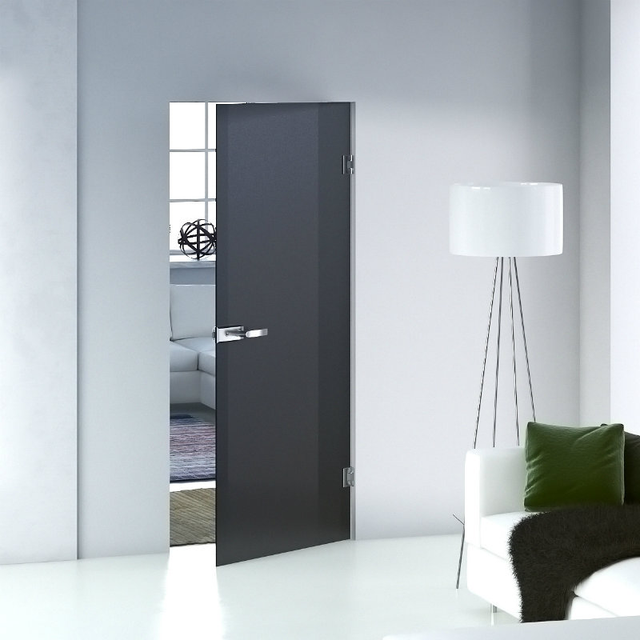 Porta battente Bora satinato fumo L 90 x H 210 cm reversibile