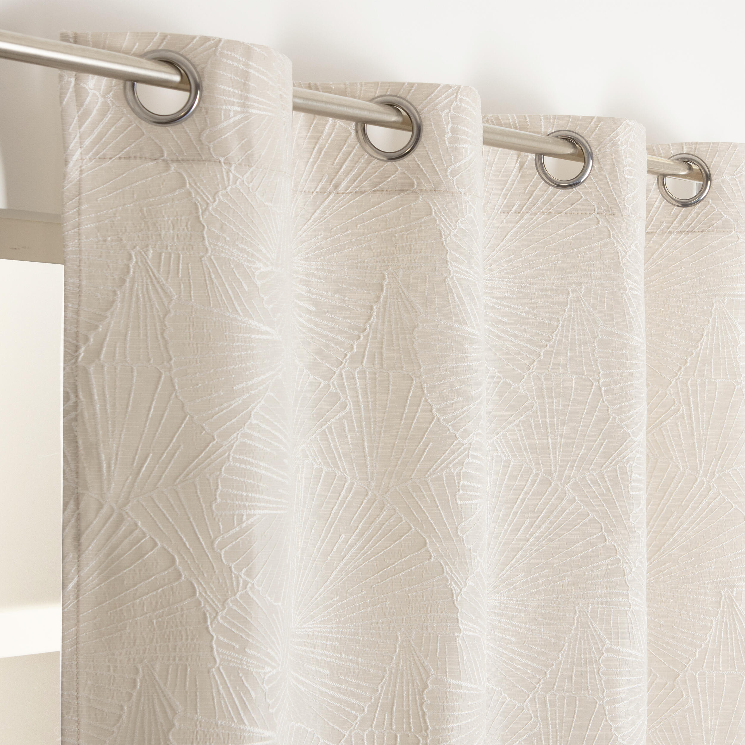 Cortinado ilhós Pyma 140x280cm bege - 3