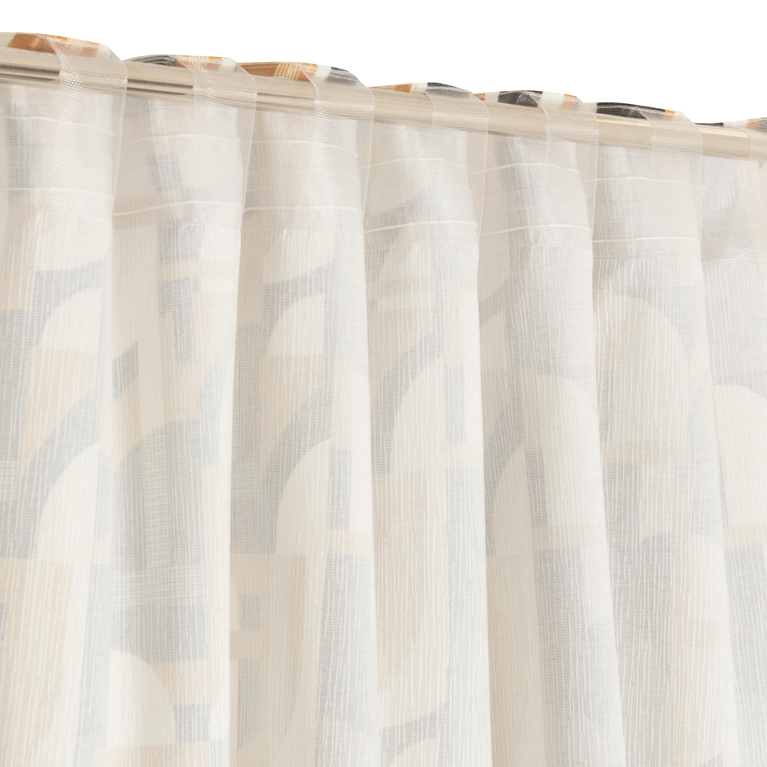 Cortinado fita e/ou presilha Armance 140x280cm amarelo preto - 7