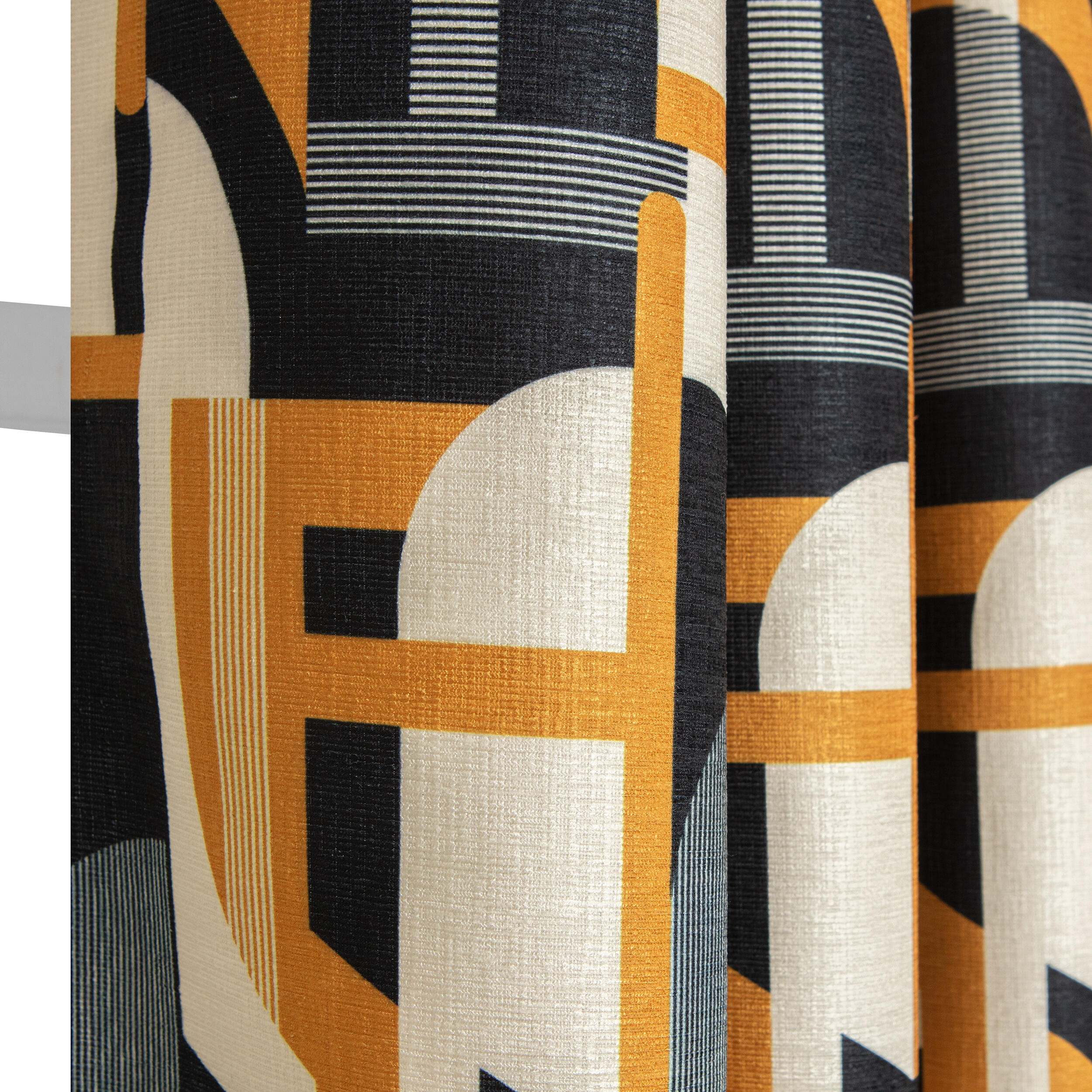 Cortinado fita e/ou presilha Armance 140x280cm amarelo preto - 6