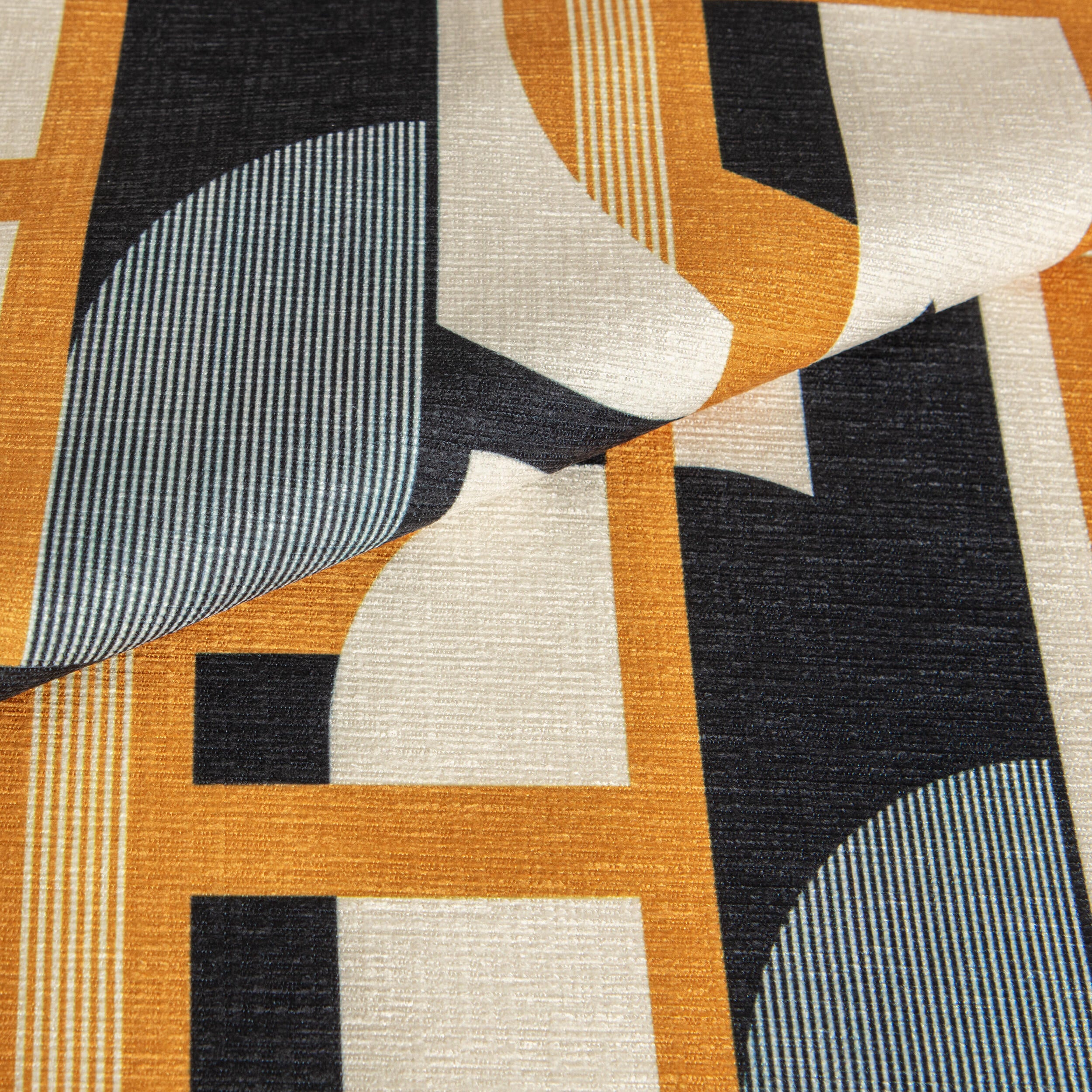 Cortinado fita e/ou presilha Armance 140x280cm amarelo preto - 5