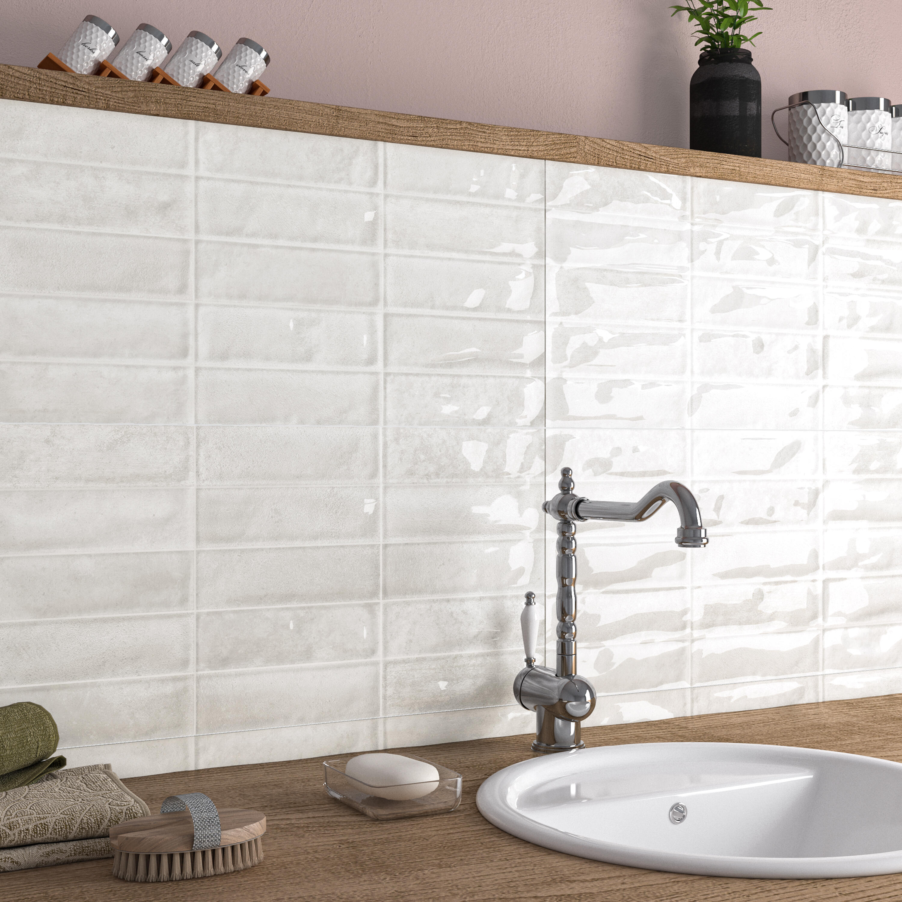 Revestimento cerâmico branco Forte 31.6x60 cm Artens Moha - 15