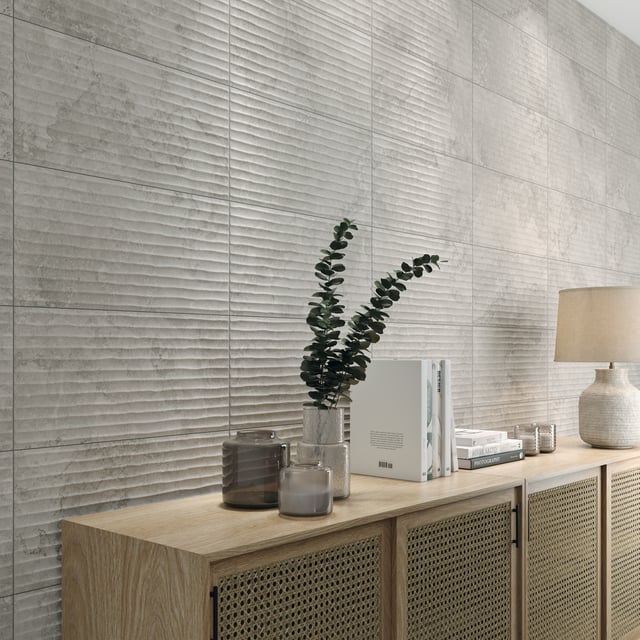 Piastrella da rivestimento interno in maiolica 30 x 60 cm non rettificato smaltato grigio opaco Lakos 3D Sp. 9.2 mm 1.62 mq