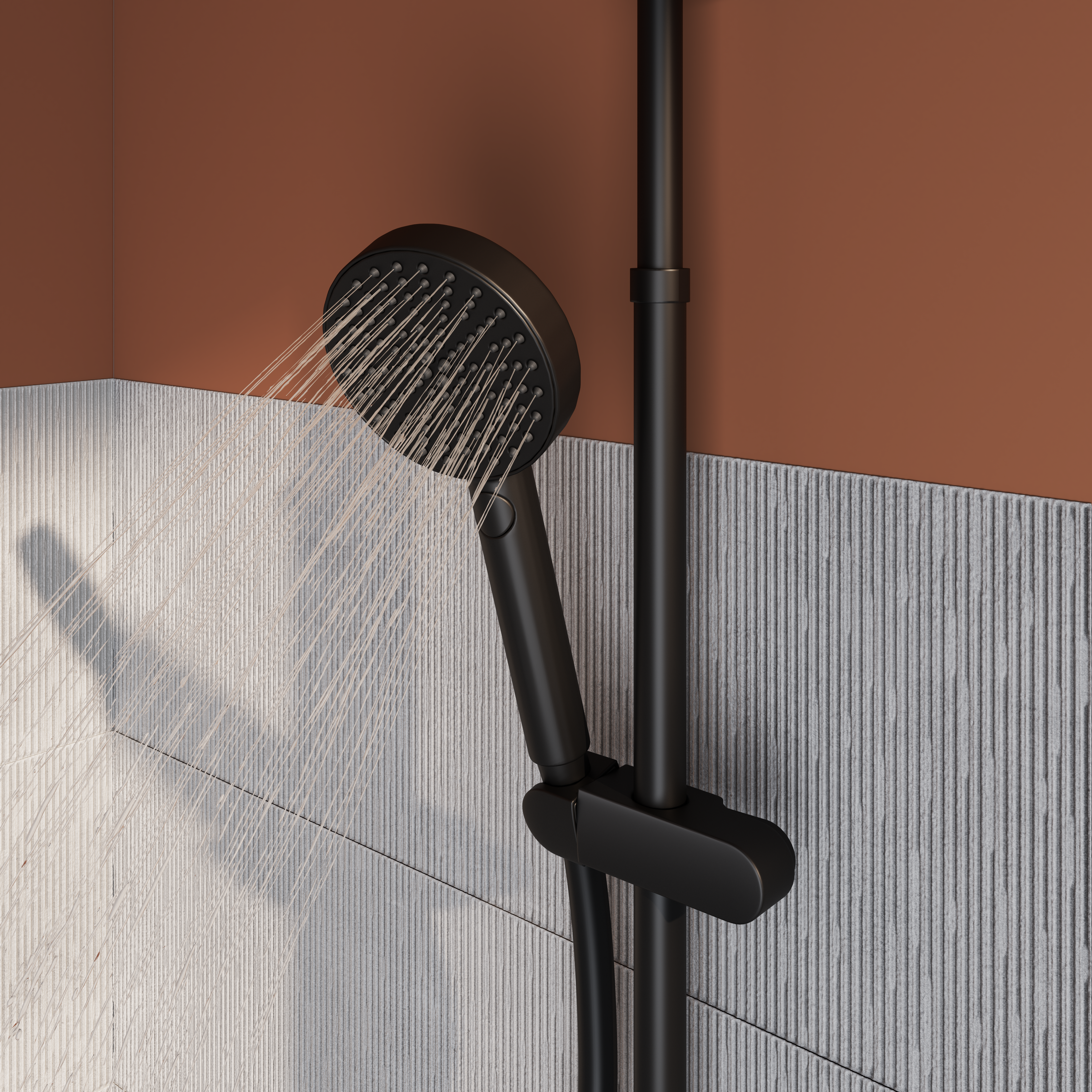 Alcachofa de ducha SENSEA Easy negro con 3 funciones - 3