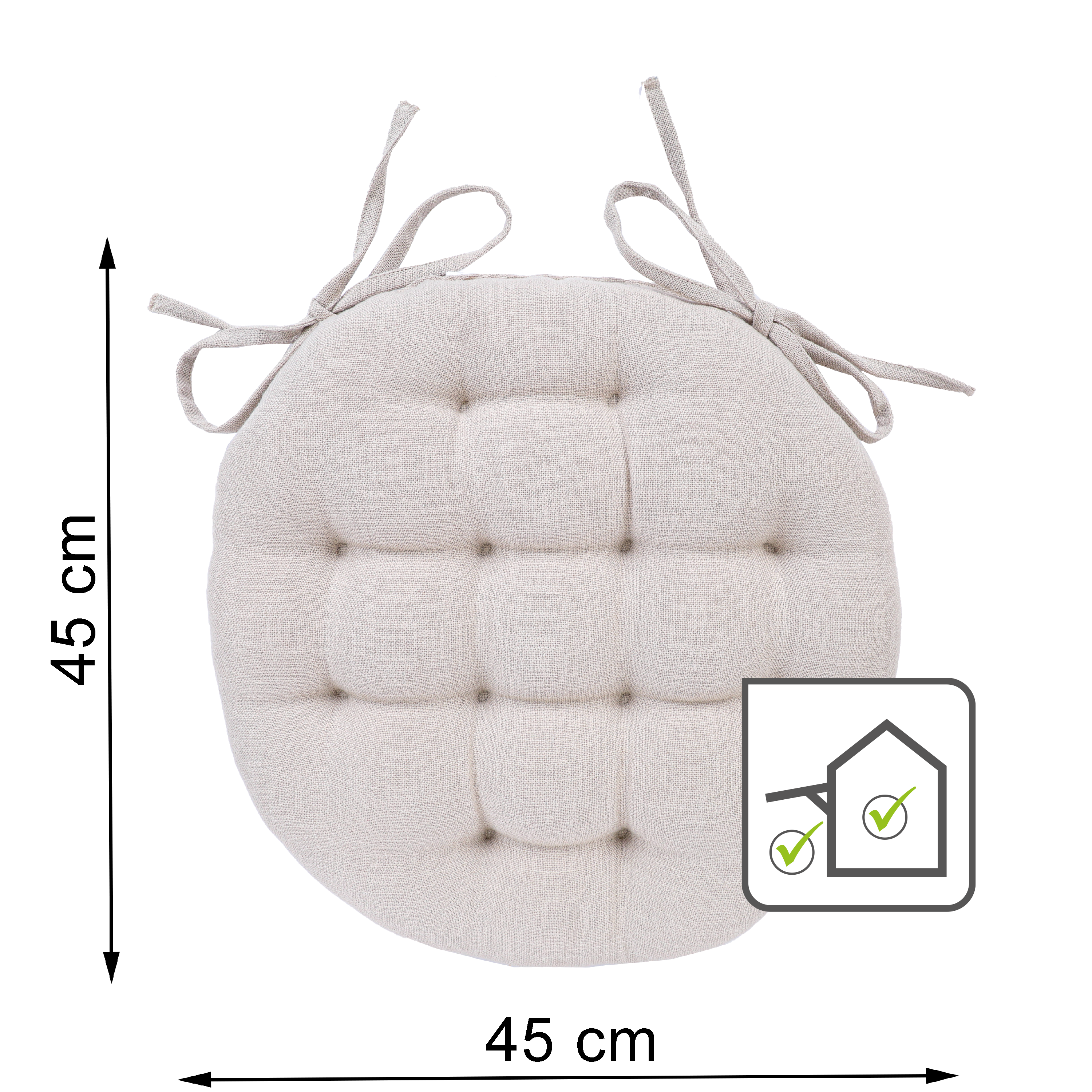 Poduszka na krzesło okrągła Haivy beżowa 40 x 40 x 6.5 cm Inspire - 11