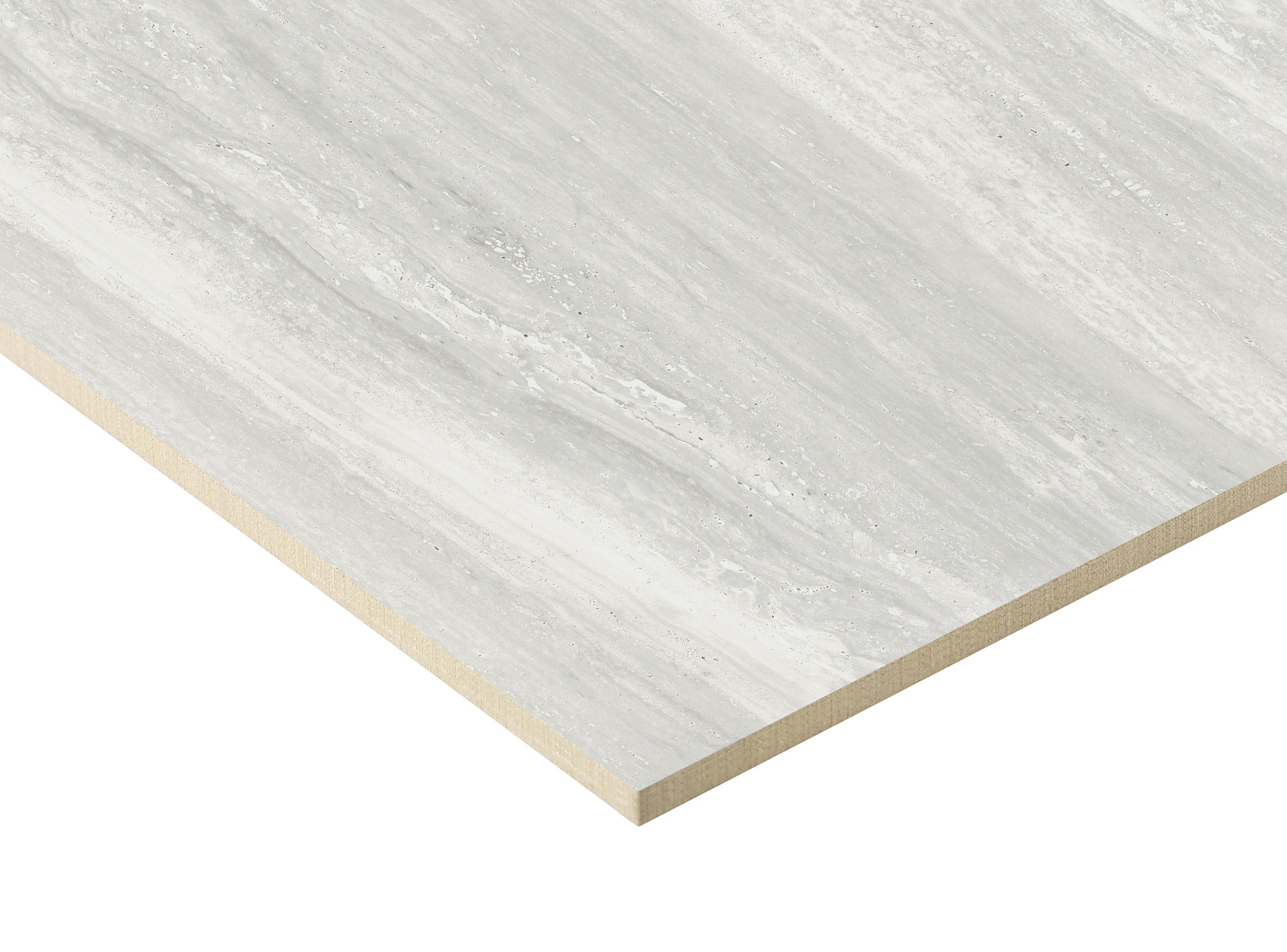Carrelage sol intérieur / mur intérieur effet travertin gris Helos l.59.5 x L.59 - 9