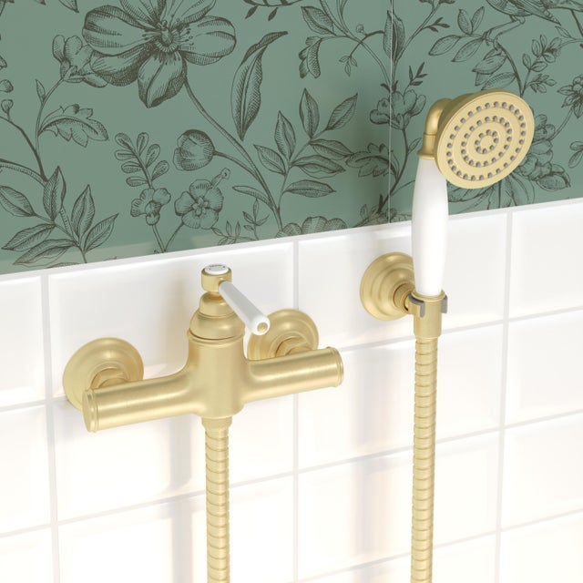 Barre De Douche Avec Pommeau Ensemble De Douche Antique, Douche à Effet De Pluie, Douche En Laiton Ensemble De Douche Avec Mitigeur