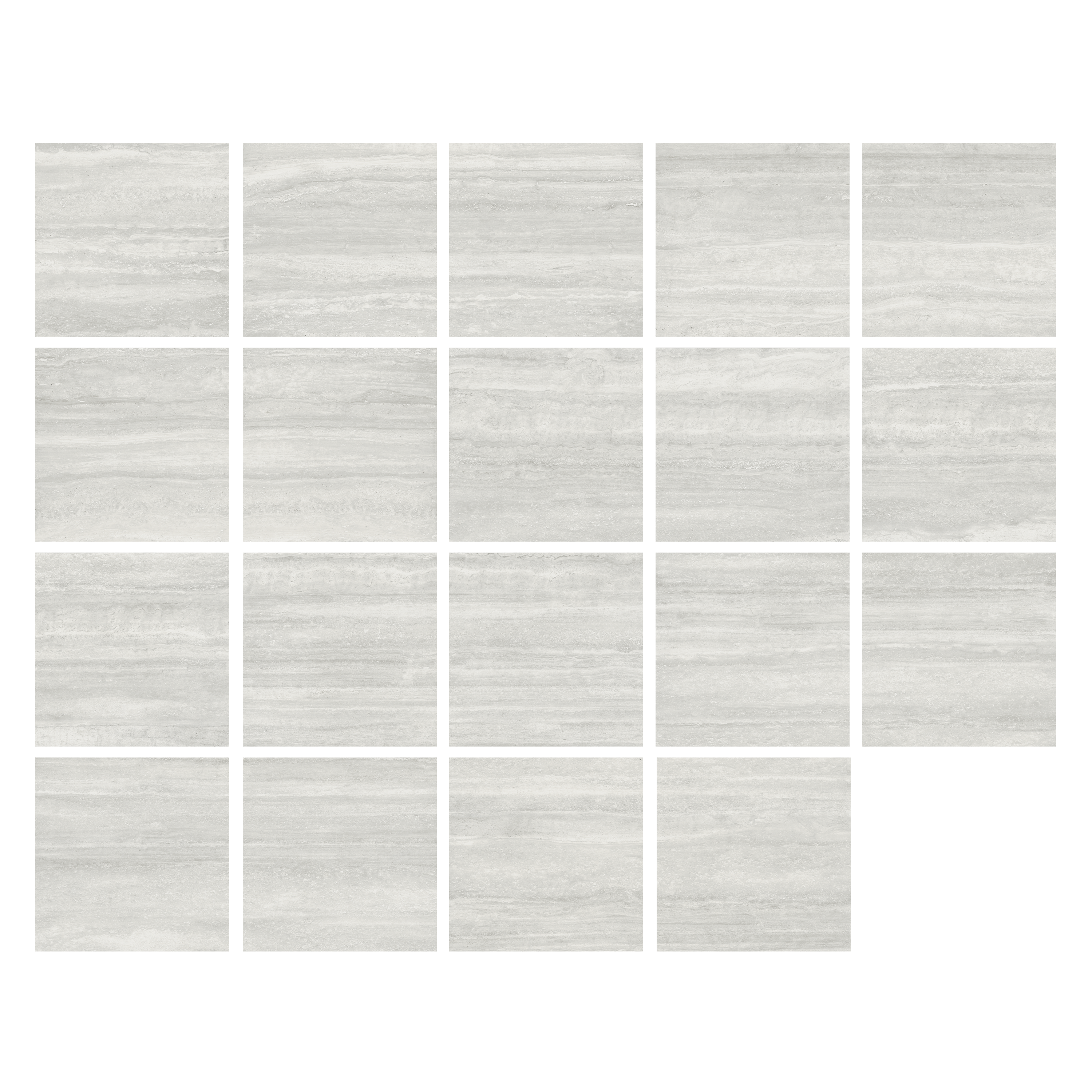 Carrelage sol intérieur / mur intérieur effet travertin gris Helos l.59.5 x L.59 - 10