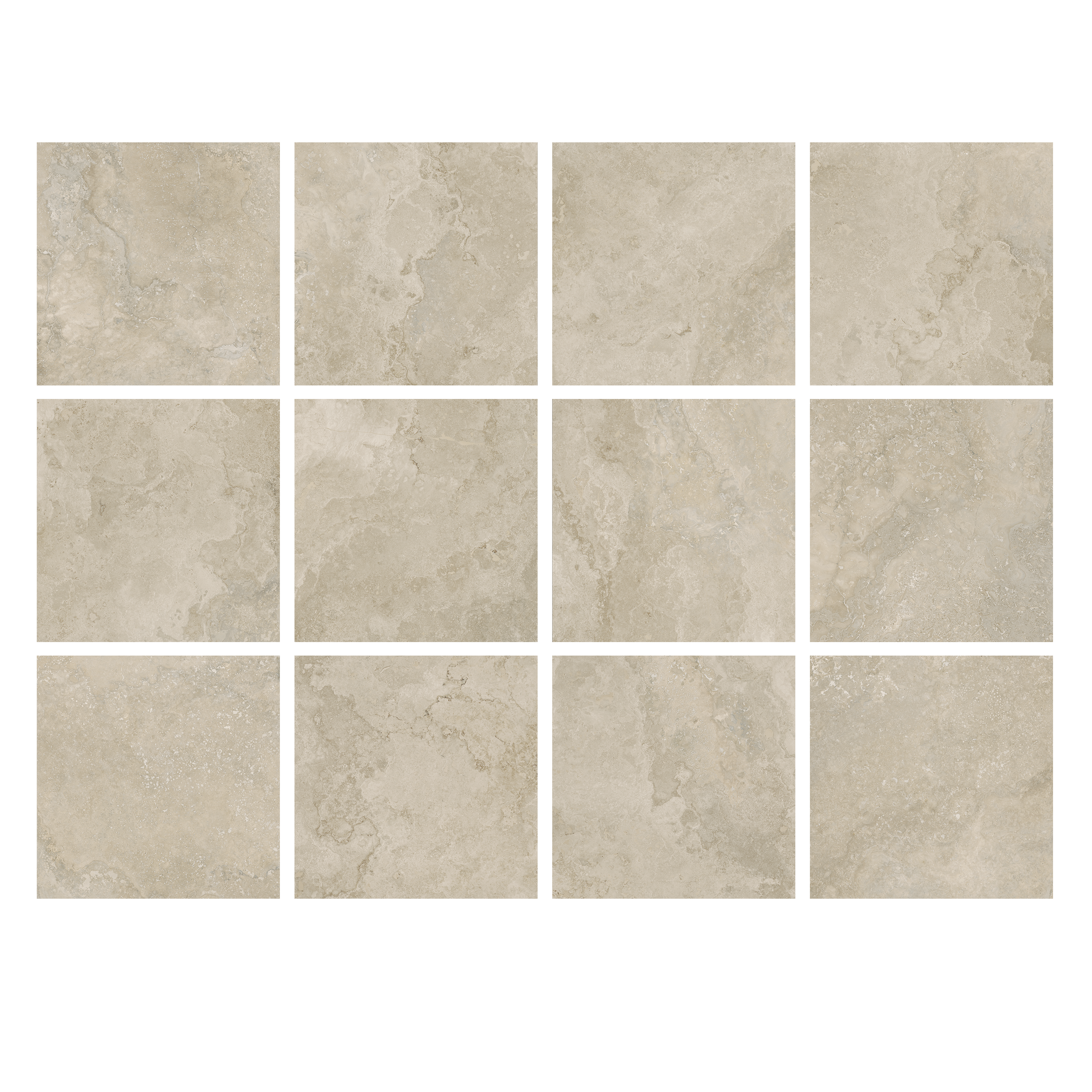 Carrelage sol intérieur / mur intérieur effet pierre beige Lakos l.60 x L.60 cm - 8