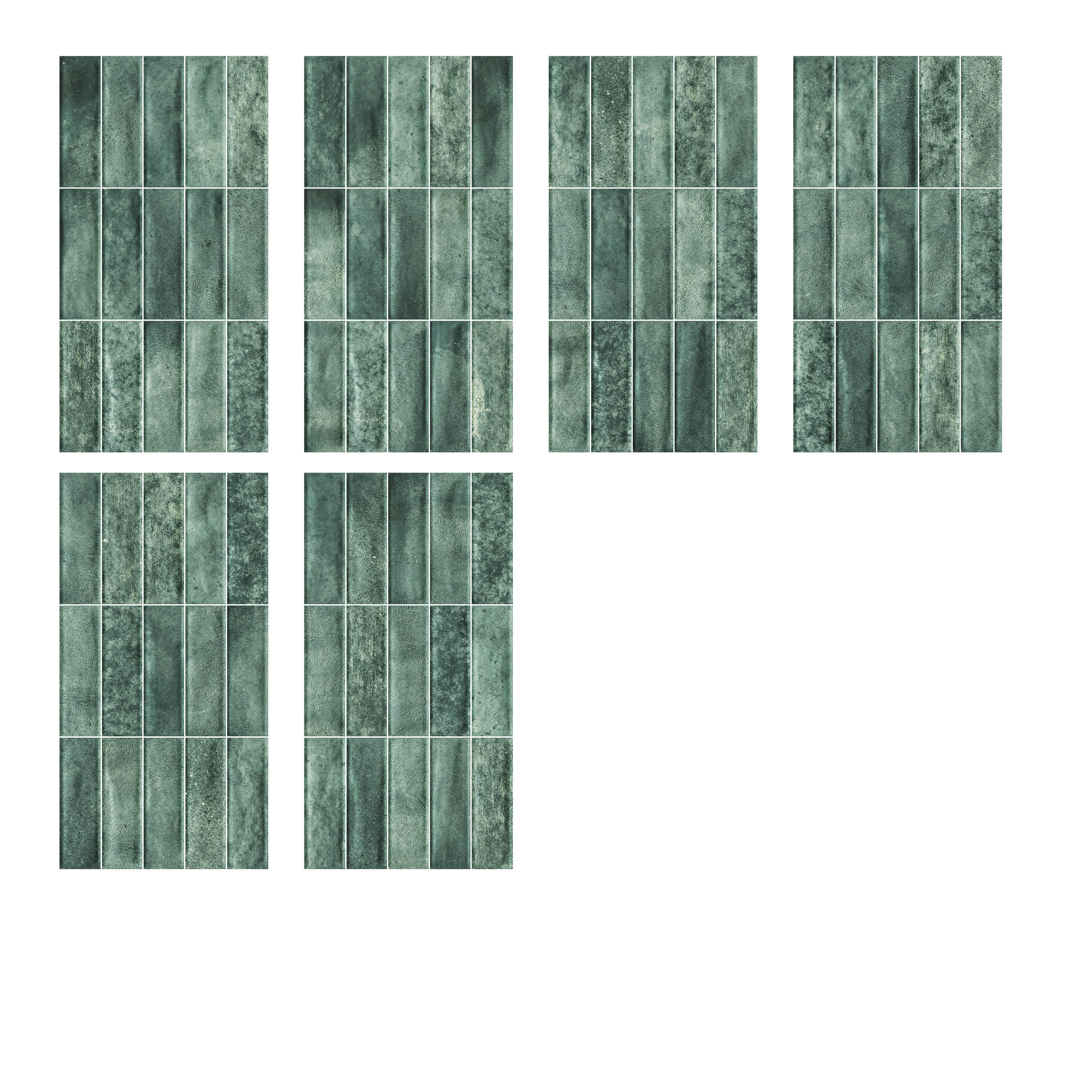 Piastrella da rivestimento interno in maiolica ARTENS 31.6 x 60 cm non rettificato smaltato verde lucido Moha Bricks Sp. 9.5 mm 1.52 mq - 9