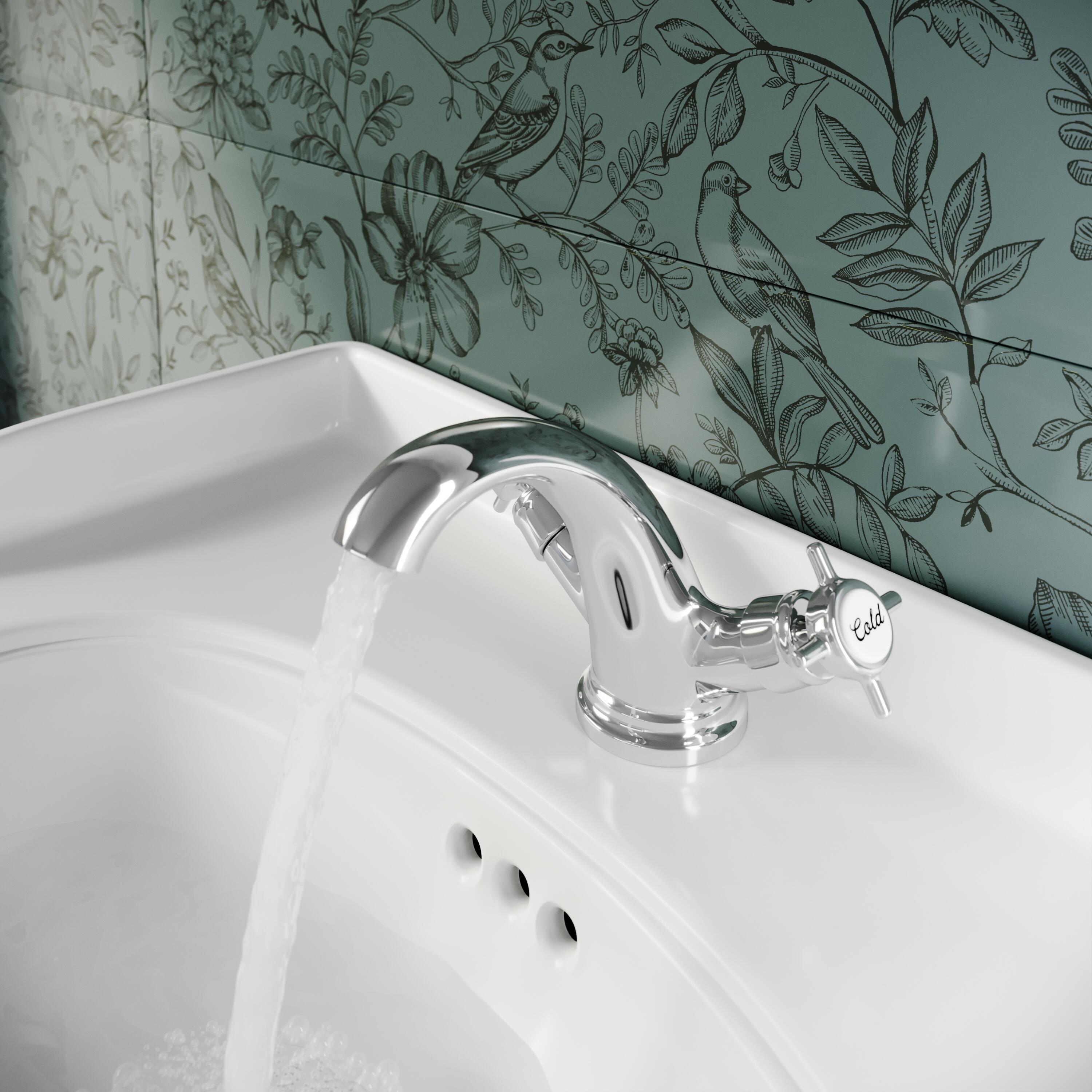 Rubinetto per lavabo a canna media getto laminare cristallino Mauna cromato lucido SENSEA H 13.3 cm - 8