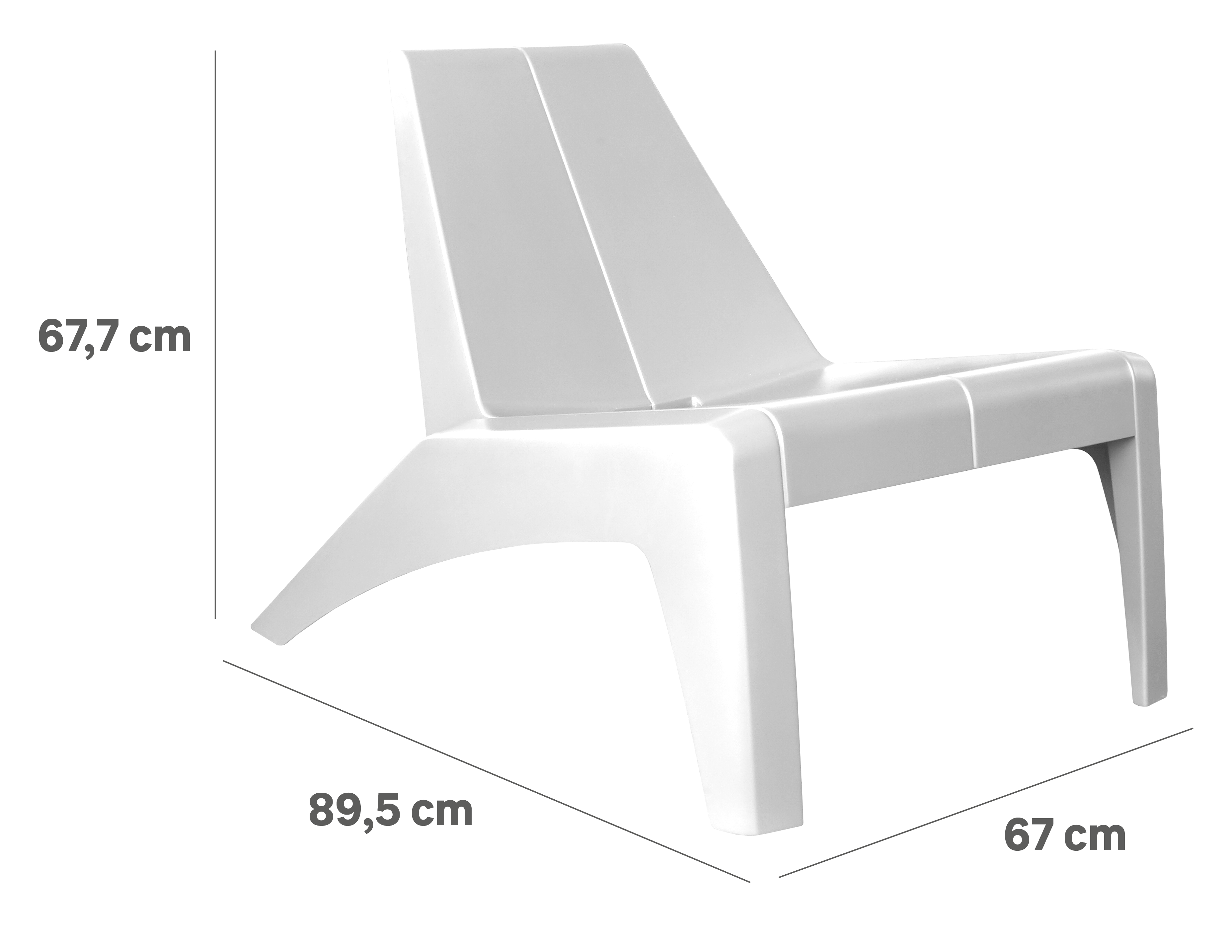 Cadeira de jardim relax branco Halius Naterial - 6