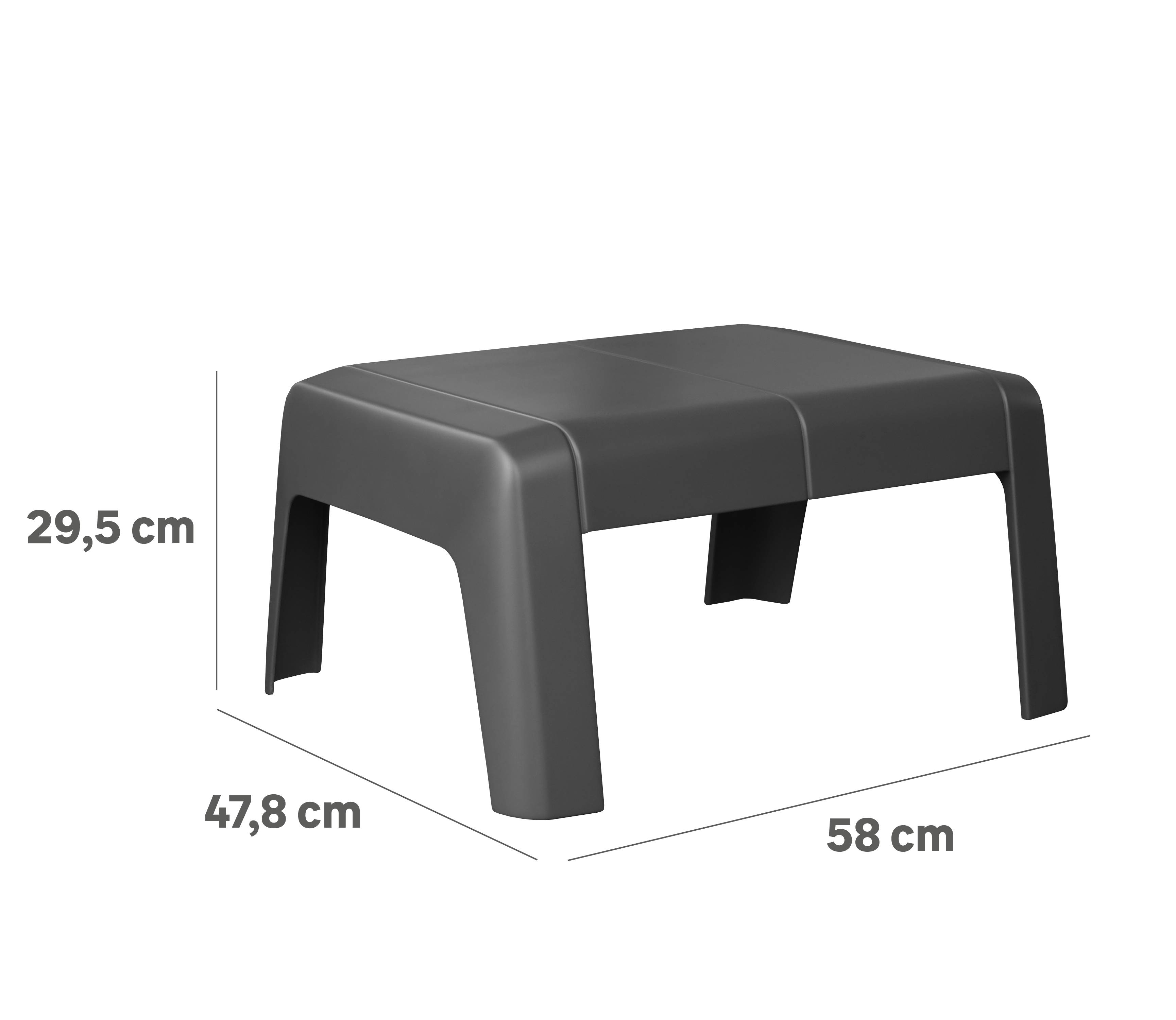 Tavolino da esterno Halios NATERIAL struttura e superficie in resina antracite per 1 persona 43.18x47.77cm - 6