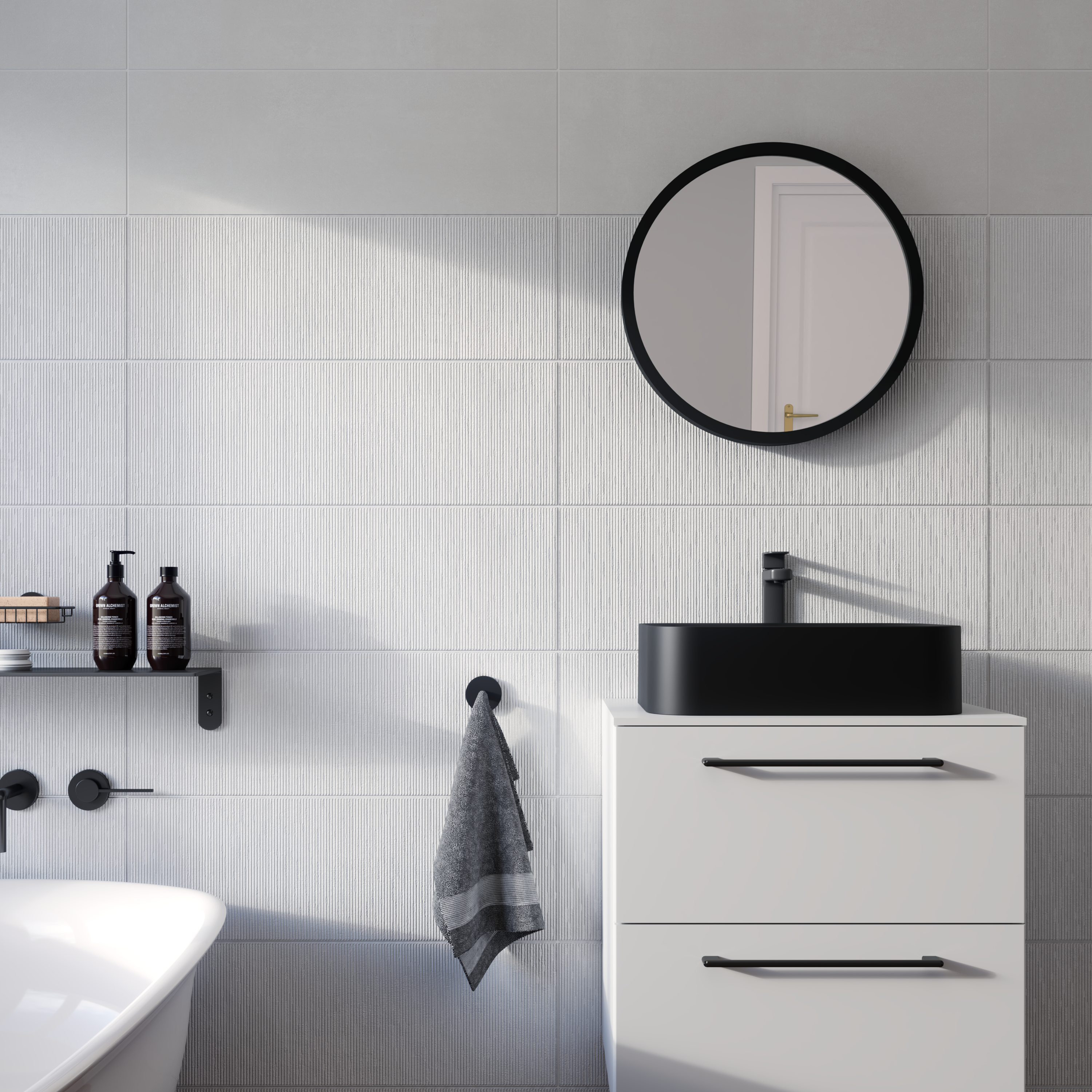 Lustro okrągłe Nodal czarne śr. 52 cm Inspire - 2