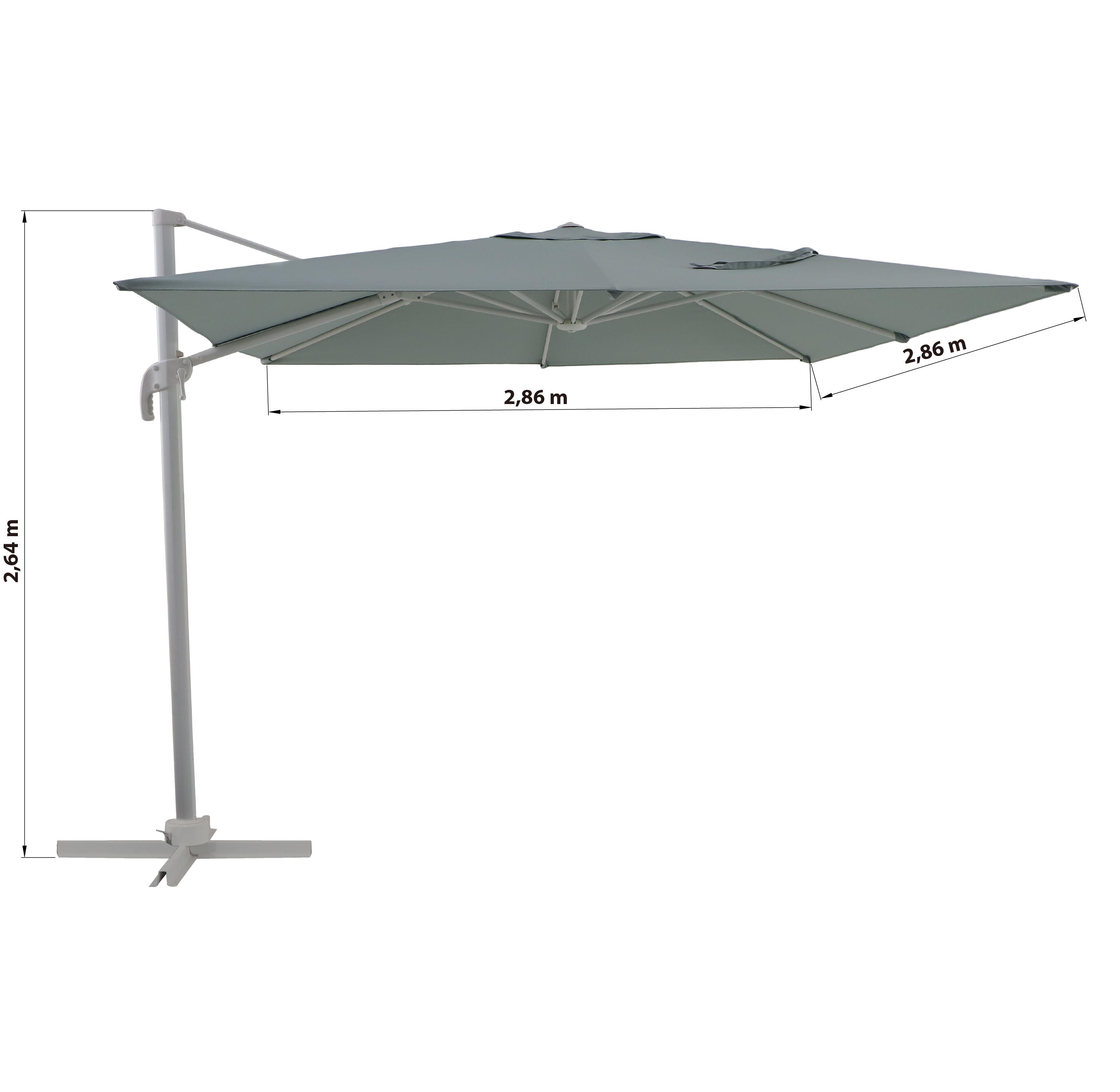 Guarda-sol NATERIAL aura 290x290cm branco/verde sage - 7