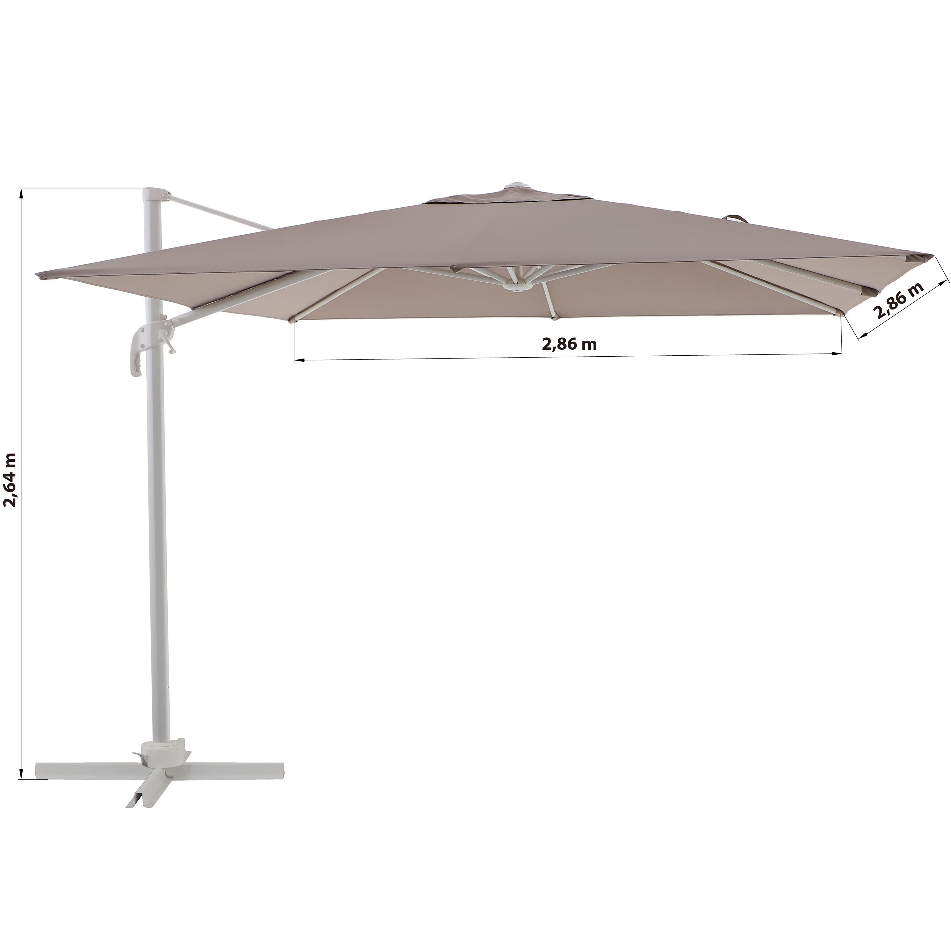 Parasol NATERIAL Aura beige carré - 3