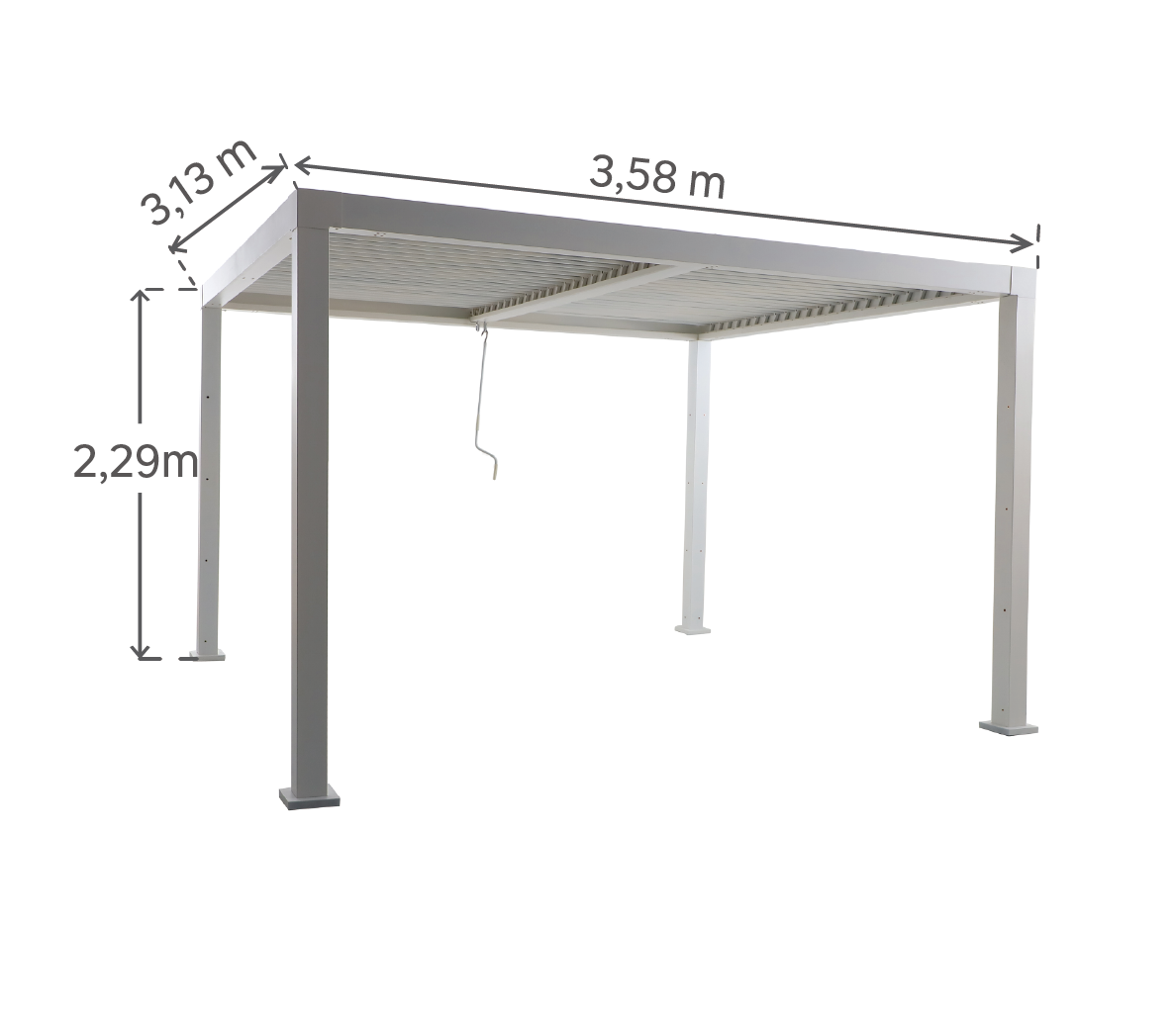 Pergola bioclimatica 3x3.5 m Clima in alluminio bianco - Clima NATERIAL - 10