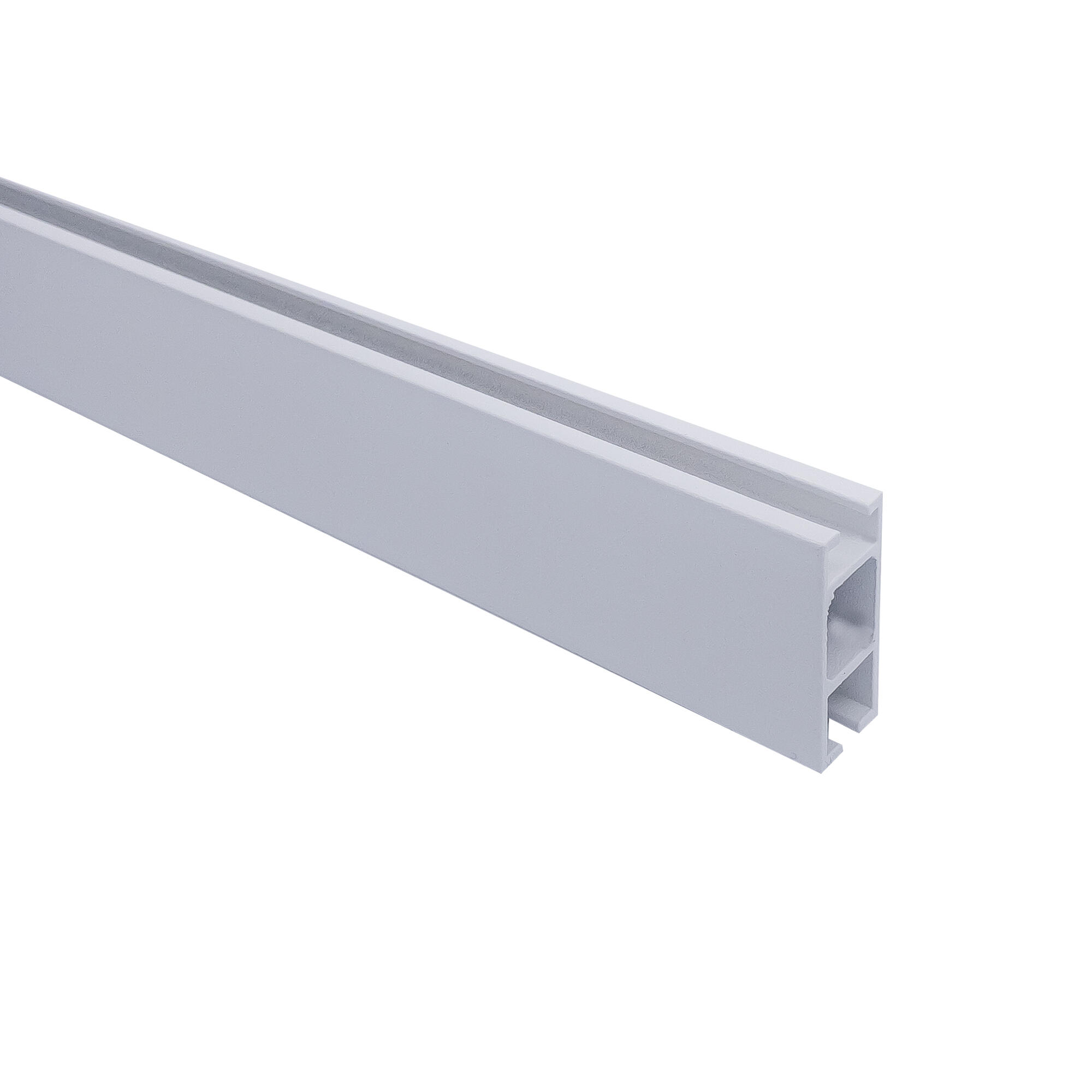 Binario Tenda In Alluminio Bianco 2 Corsi 240 Cm (2x120 Cm) | Guida Piatta Da Soffitto Con Accessori Inclusi