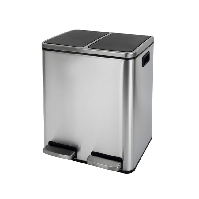 Leroymerlin Pattumiera per raccolta differenziata DELINIA a pedale grigio / argento 30 L