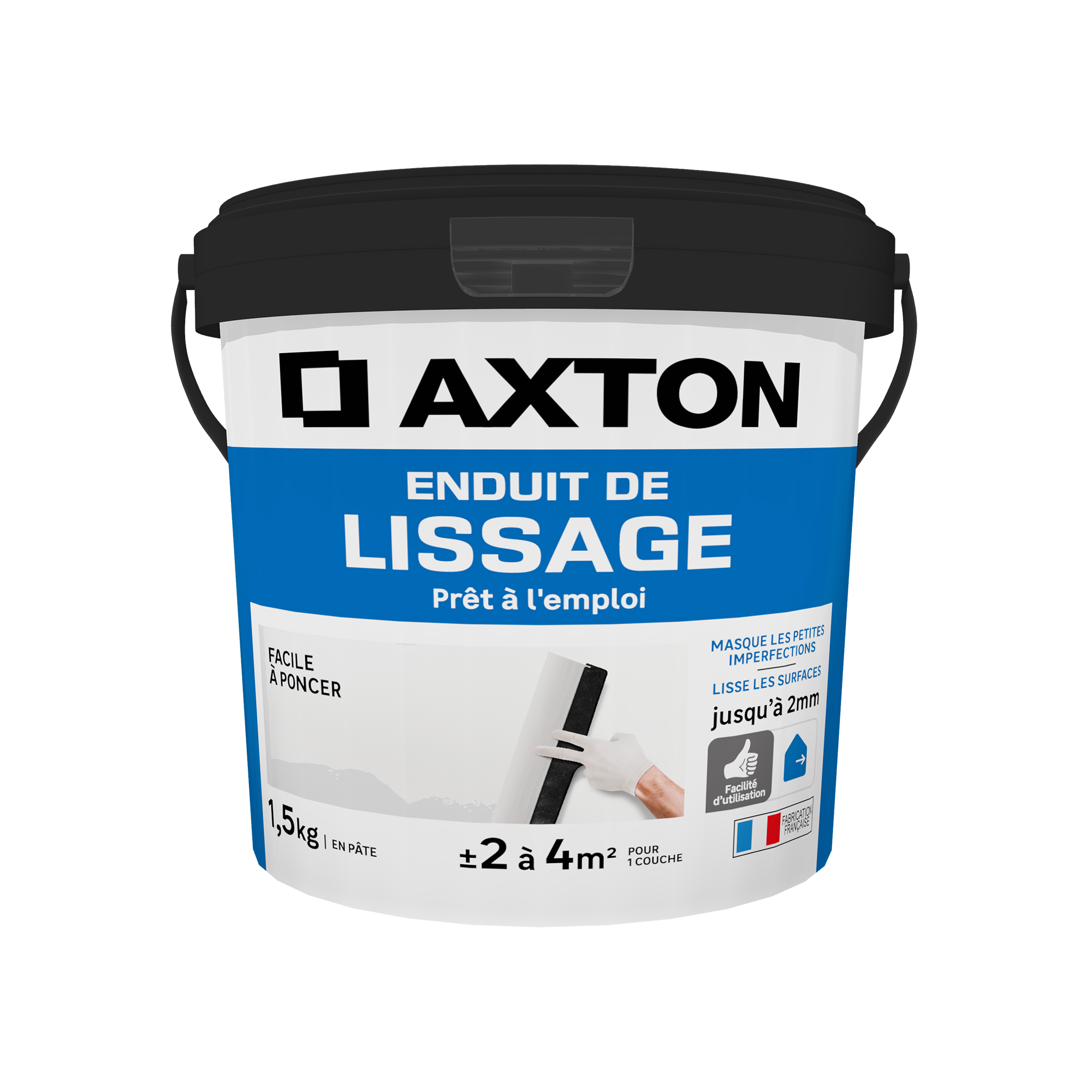 Enduit de lissage en pâte Prêt à l'emploi AXTON blanc 1.5 kg | Leroy Merlin