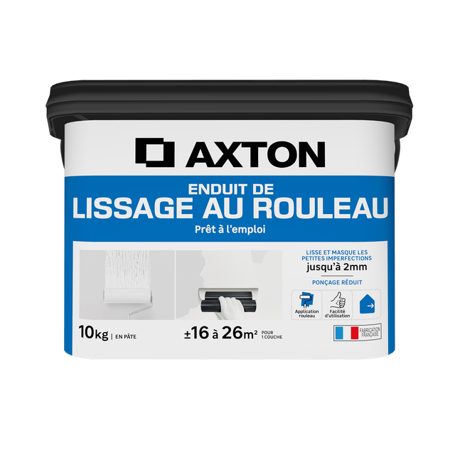 Enduit de lissage au rouleau en pâte AXTON blanc 10 kg