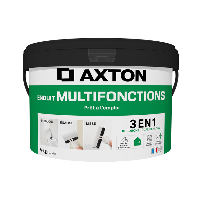 Enduit multifonction en pâte Prêt à l'emploi AXTON blanc 4 kg