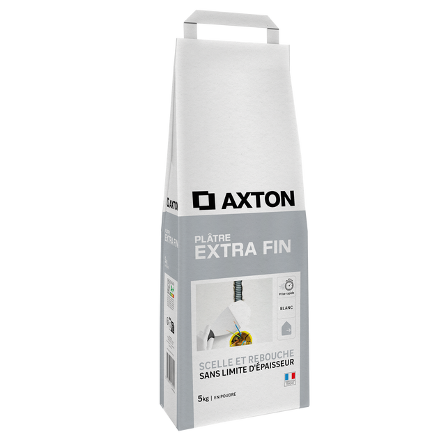 Plâtre extra fin poudre AXTON blanc 5 kg