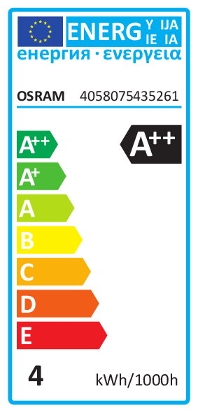 Set da 2 lampadine LED435261EBX2 LED, E14 oliva, trasparente, 4W = 470 LM classe energetica A, OSRAM - 6