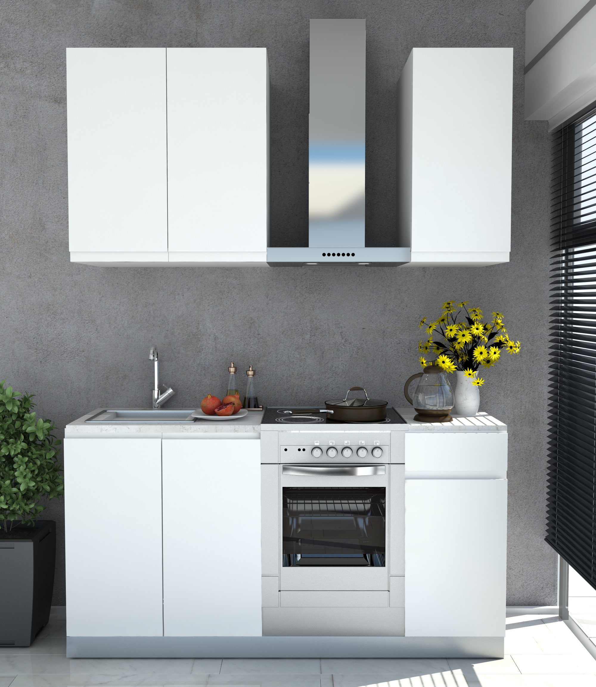 Porta de cozinha Delinia Kyoto 40X64 cm branco mate direita - 3