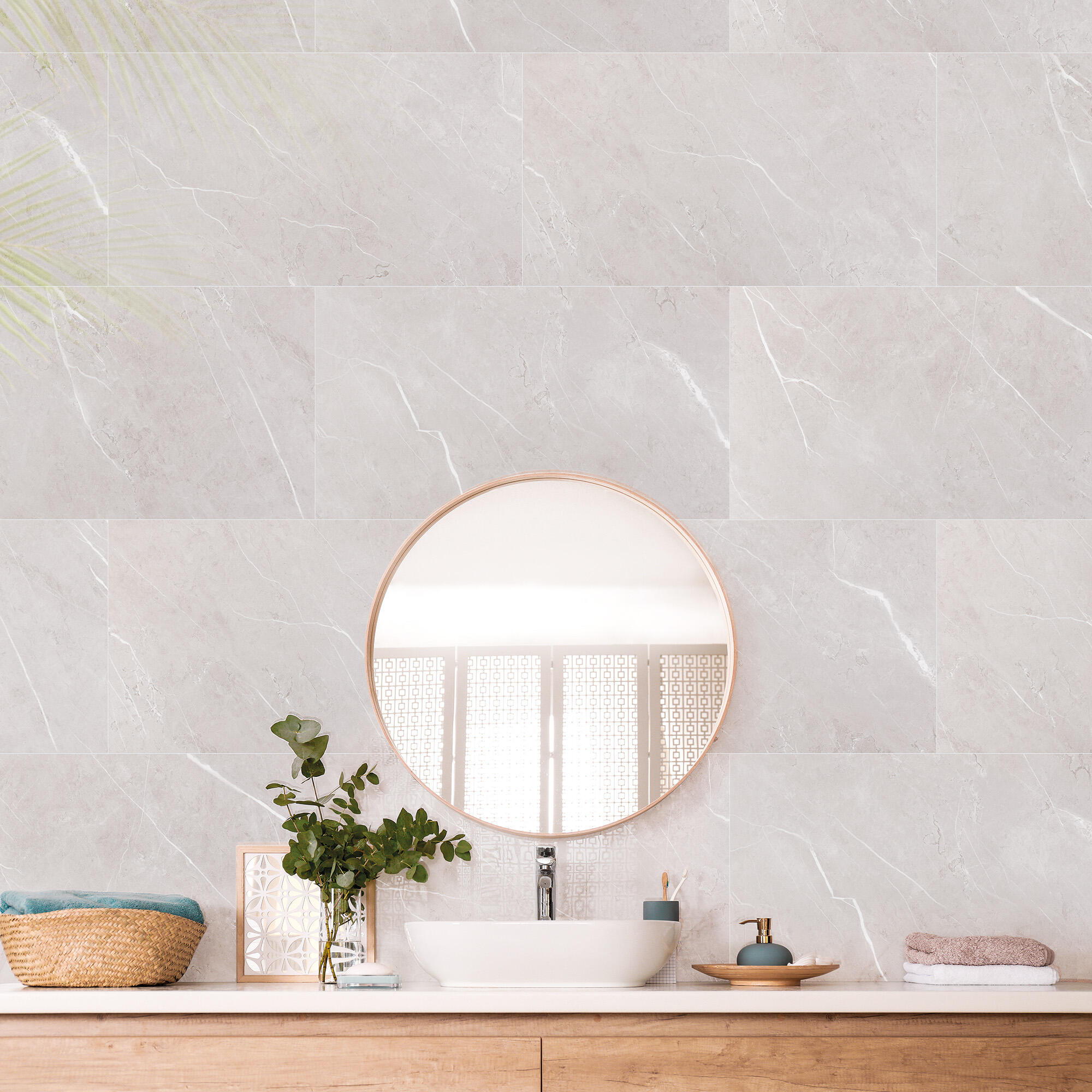 Revestimiento de pared de pvc gloss mirandela color gris de 65x37.5cm