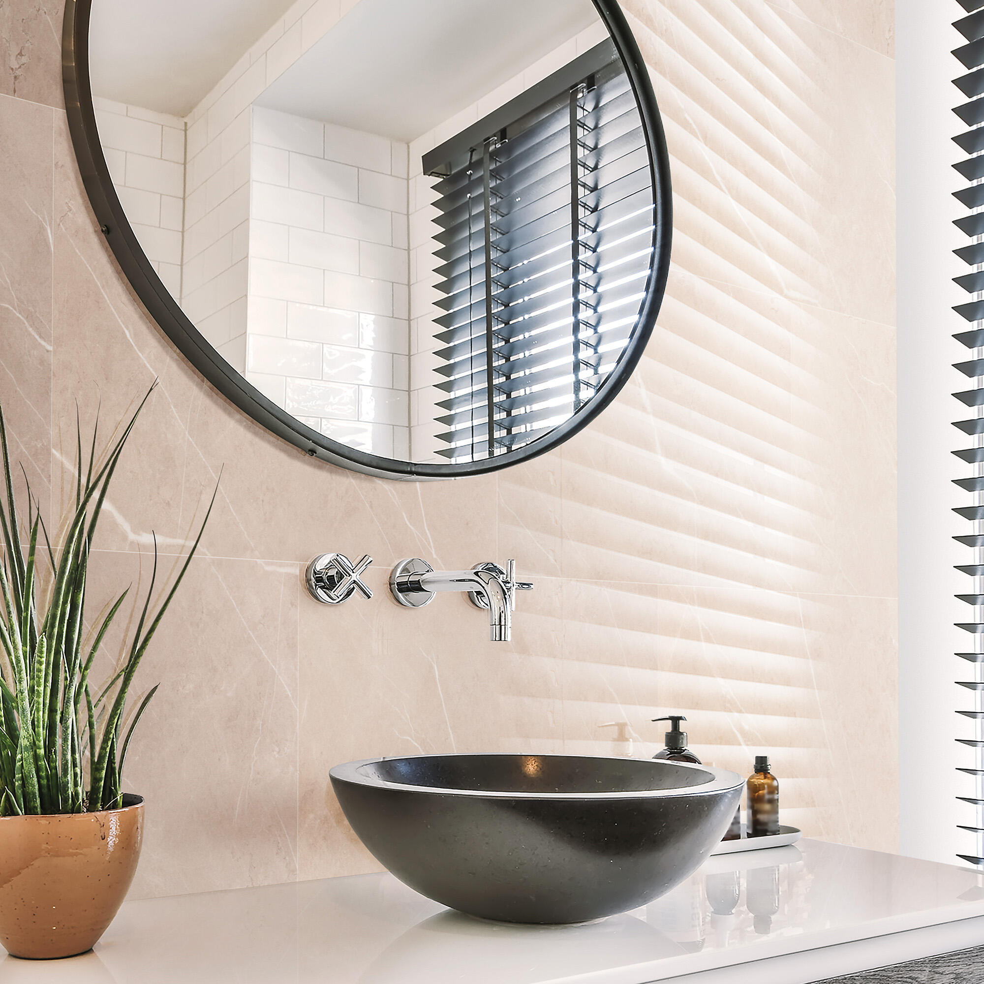 Revestimiento de pared de pvc gloss faro color beige 65x37.5cm
