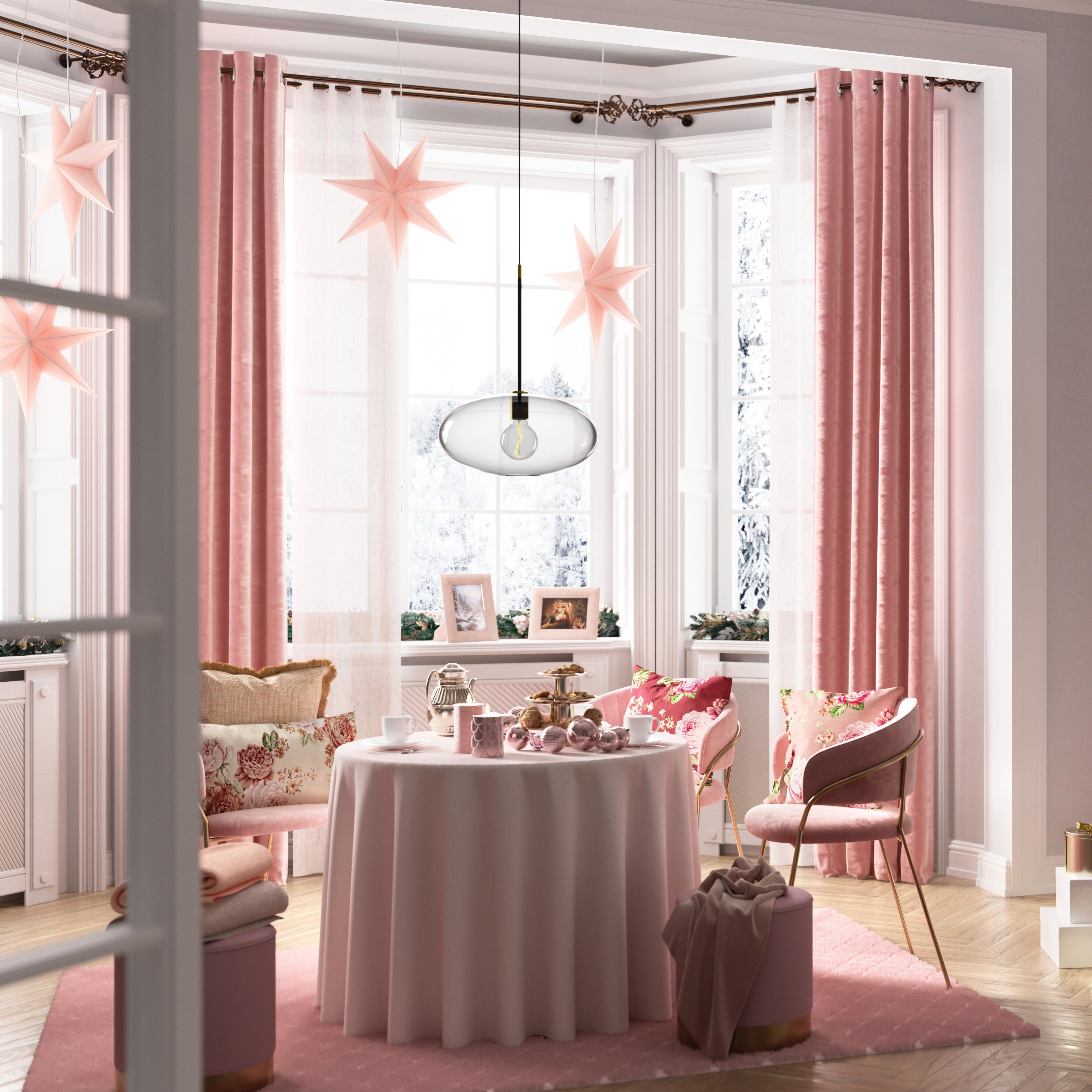 Tenda Misty rosa antionde, passanti nascosti 135x280 cm - 5