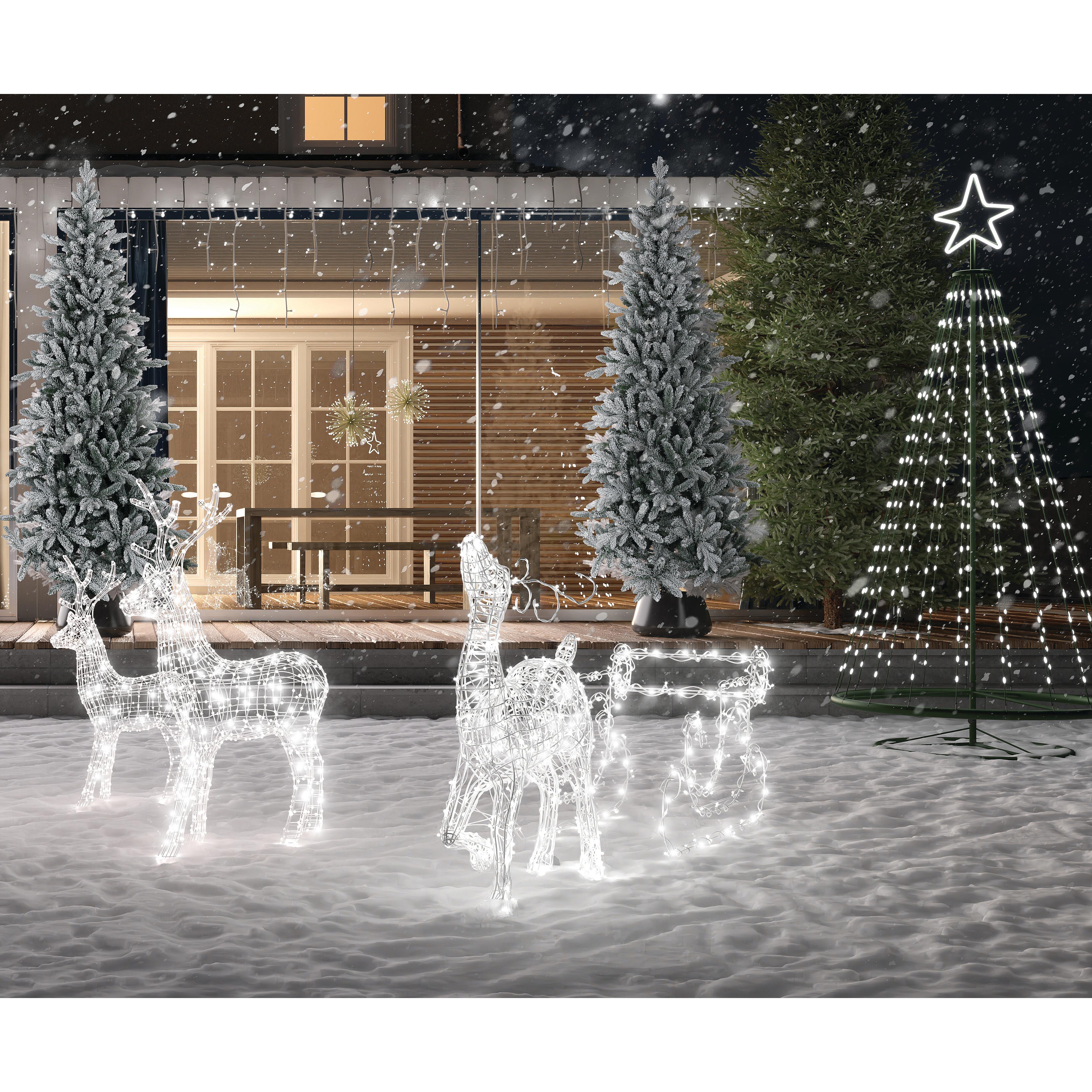 Renna luminosa 3D 200 lampadine led bianco freddo L 1.7 m x H 95 cm - 3