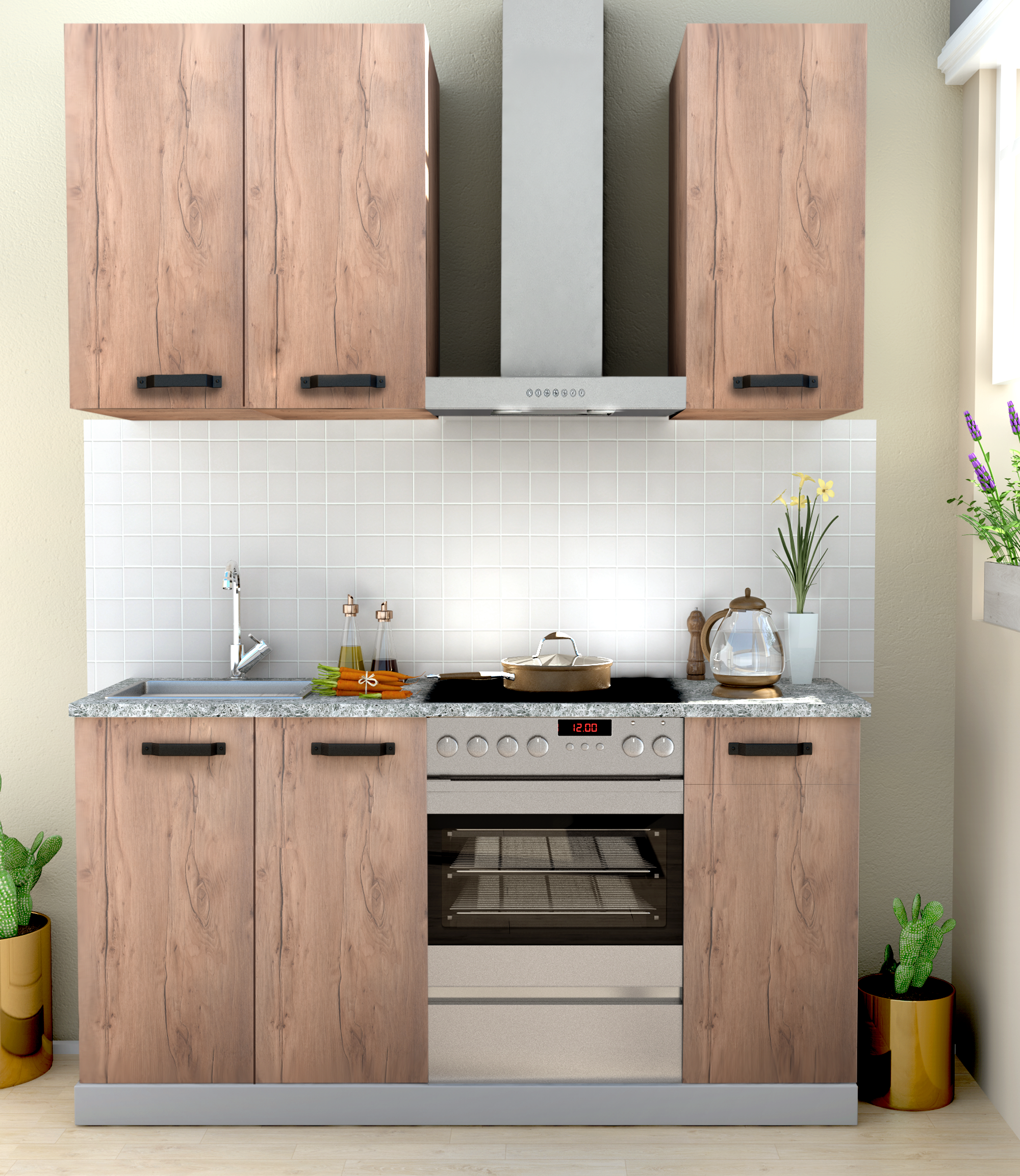 Porta de cozinha Delinia Santiago 40X77 cm carvalho - 4