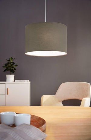Paralume Giggi 2 Piani Grigio Chiaro 30 Cm – Moderno Per Lampade Da Soffitto, Tavolo E Terra, Con Anello Riduttore Incluso - 3