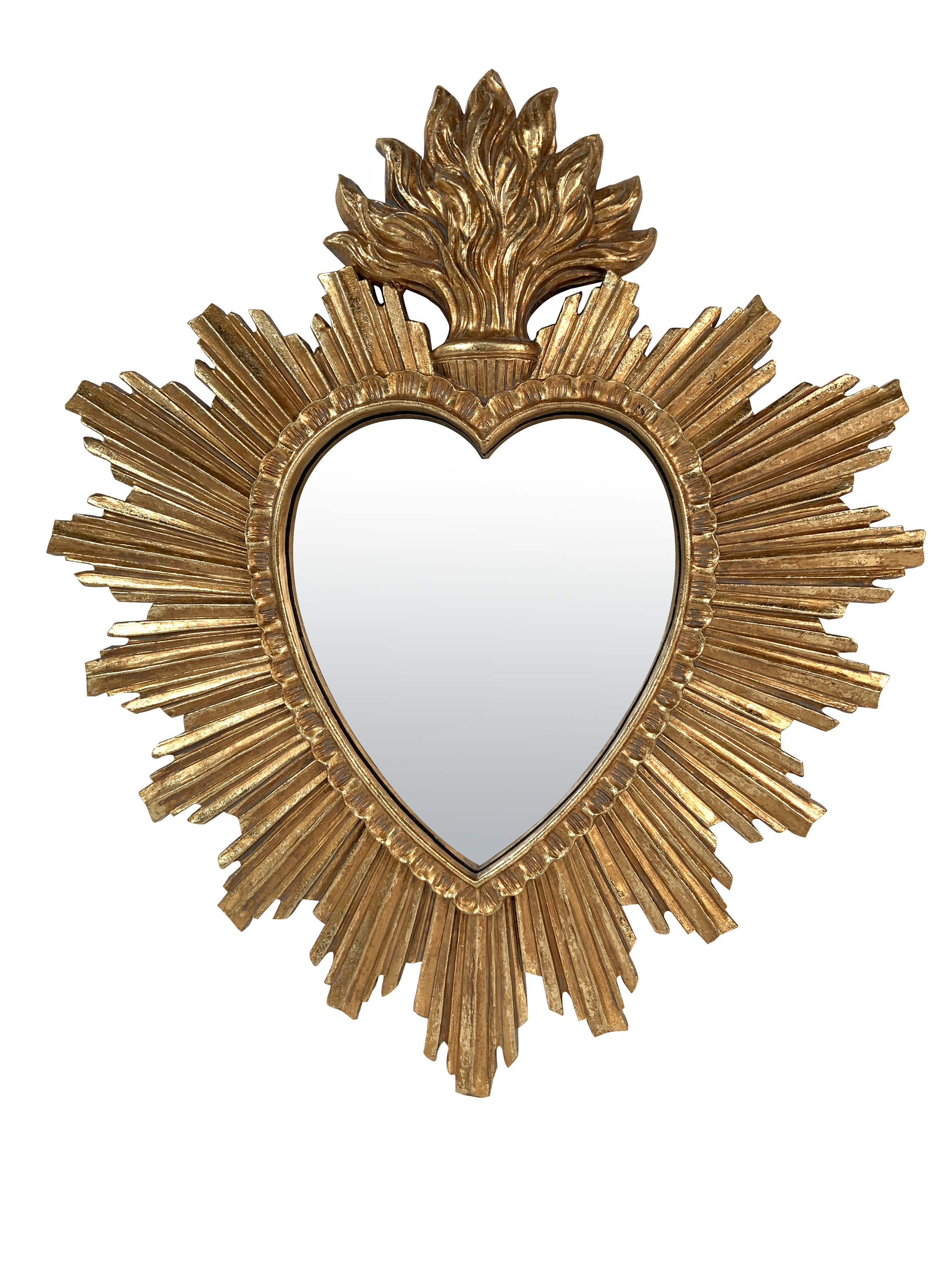 Objet décoratif sans cadre Exvoto coeur soleil, jaune / doré EMDE l.26.2 x H.30.