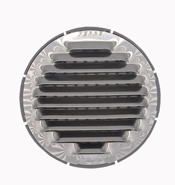Grille d'aération aluminium naturel Diam.12.5 cm - 2