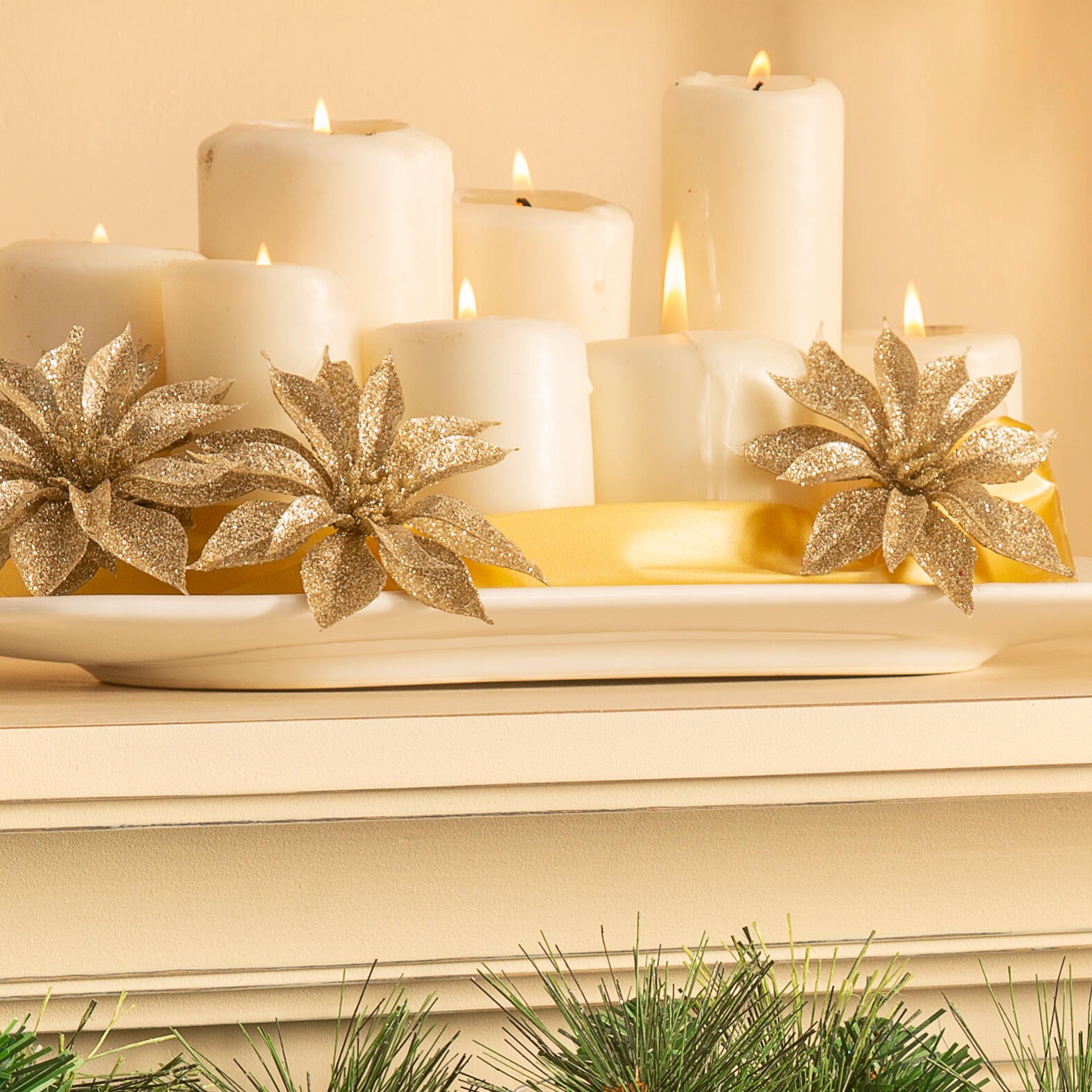 Decoração de natal com velas