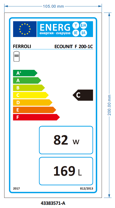 Zasobnik wody do pompy ciepła 200L Ecounit 1500 W Ferroli - 3