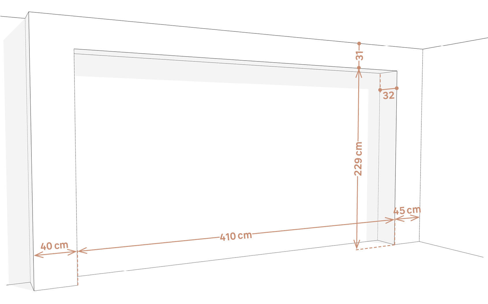 schéma de bibliothèque avec dimensions