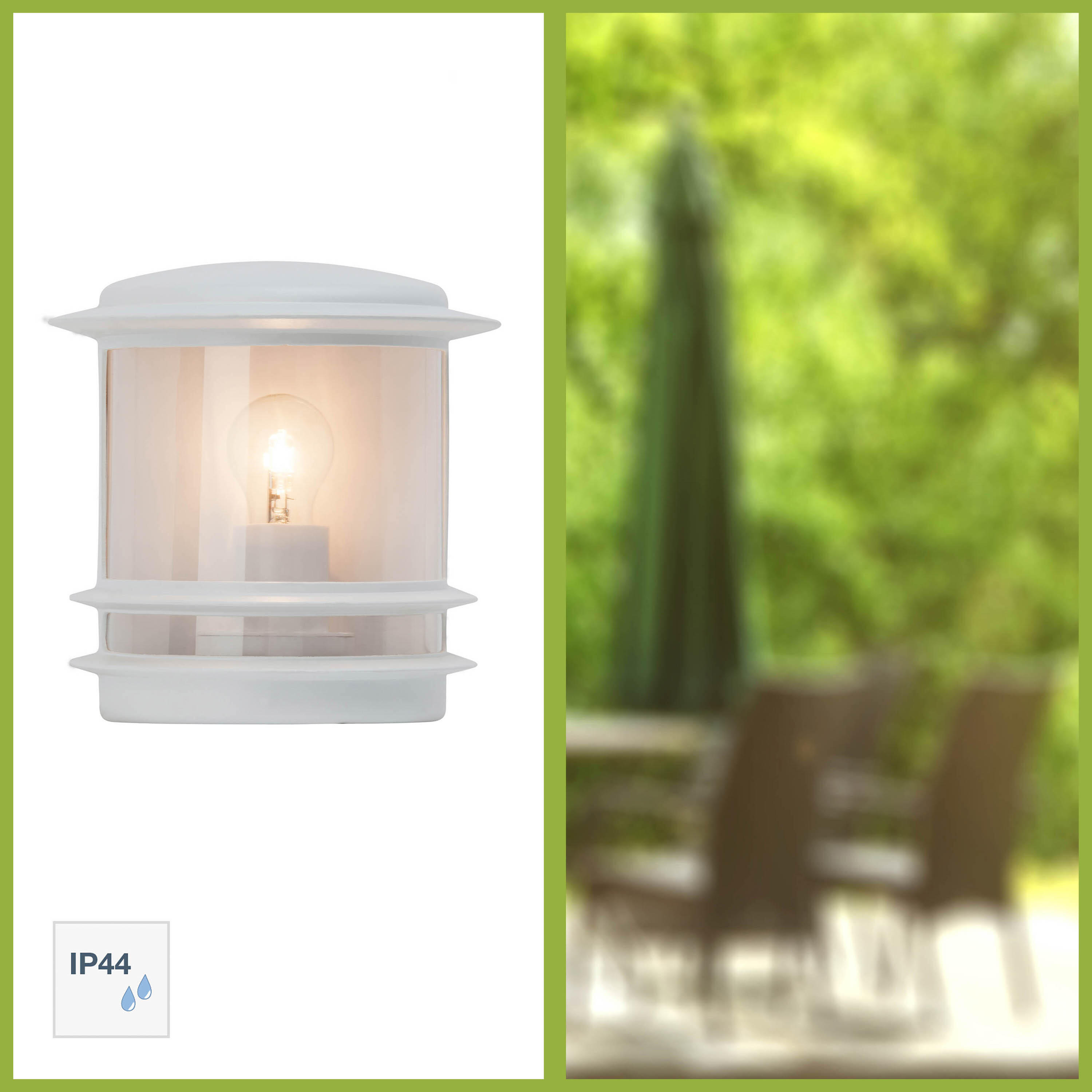 Applique moderno da esterno Hollywood bianco IP44 E27 BRILLIANT - 2