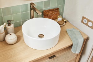 Vasque à poser céramique rond Clint Diam.37 cm blanc brillant Leroy Merlin Les bons plans des petits projets avant l'été