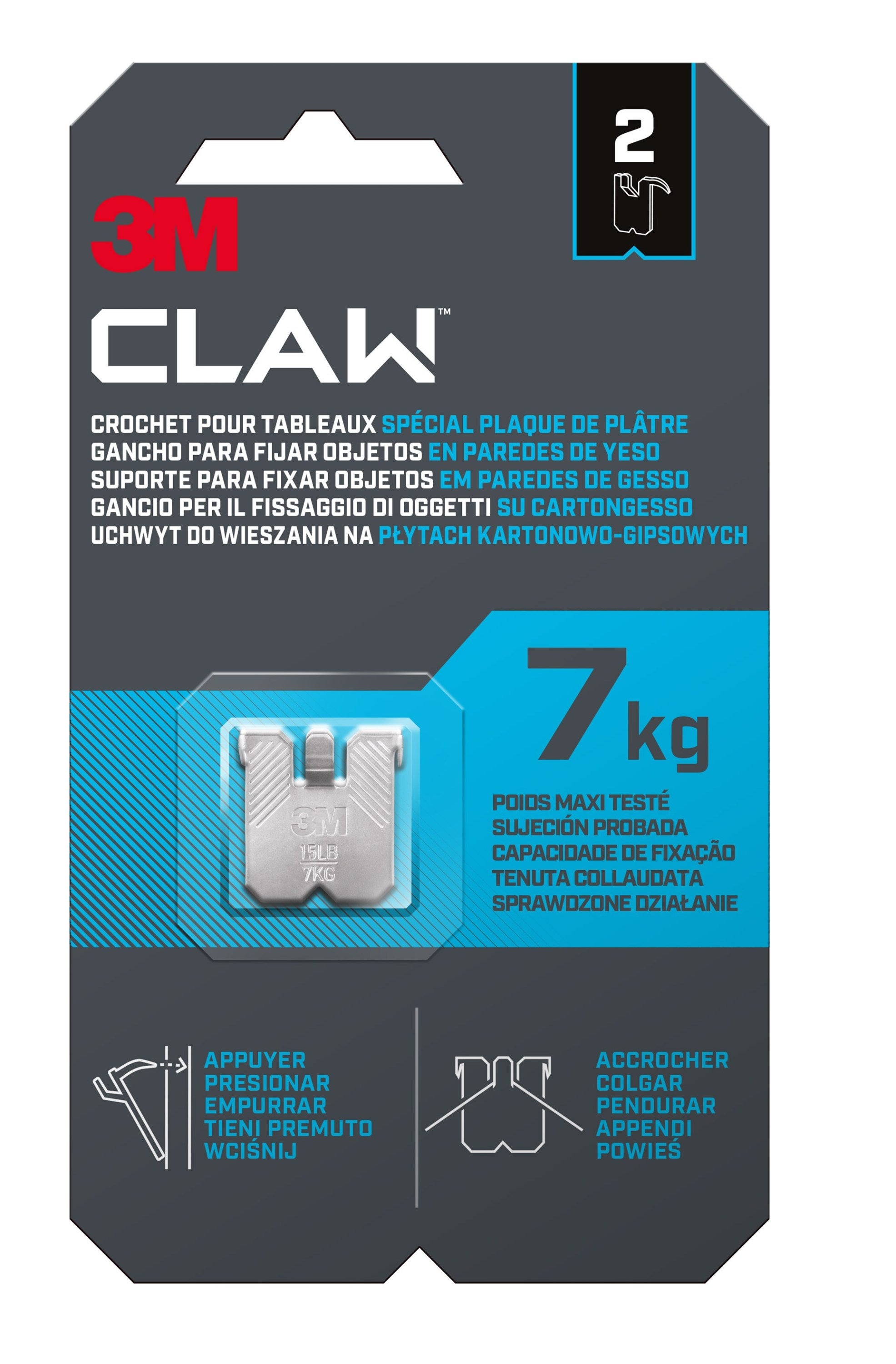 2 suportes para placa de gesso CLAW 7KG 3M - 8